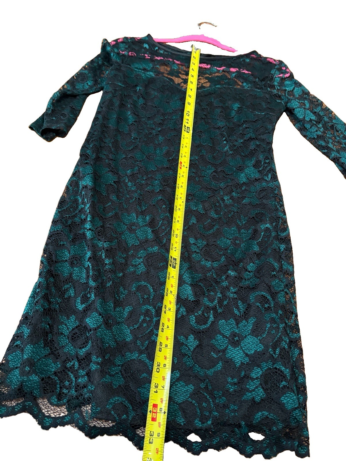 Brunello Cucinelli Black/Green Floral Lace Lined Sheath Dress XXS