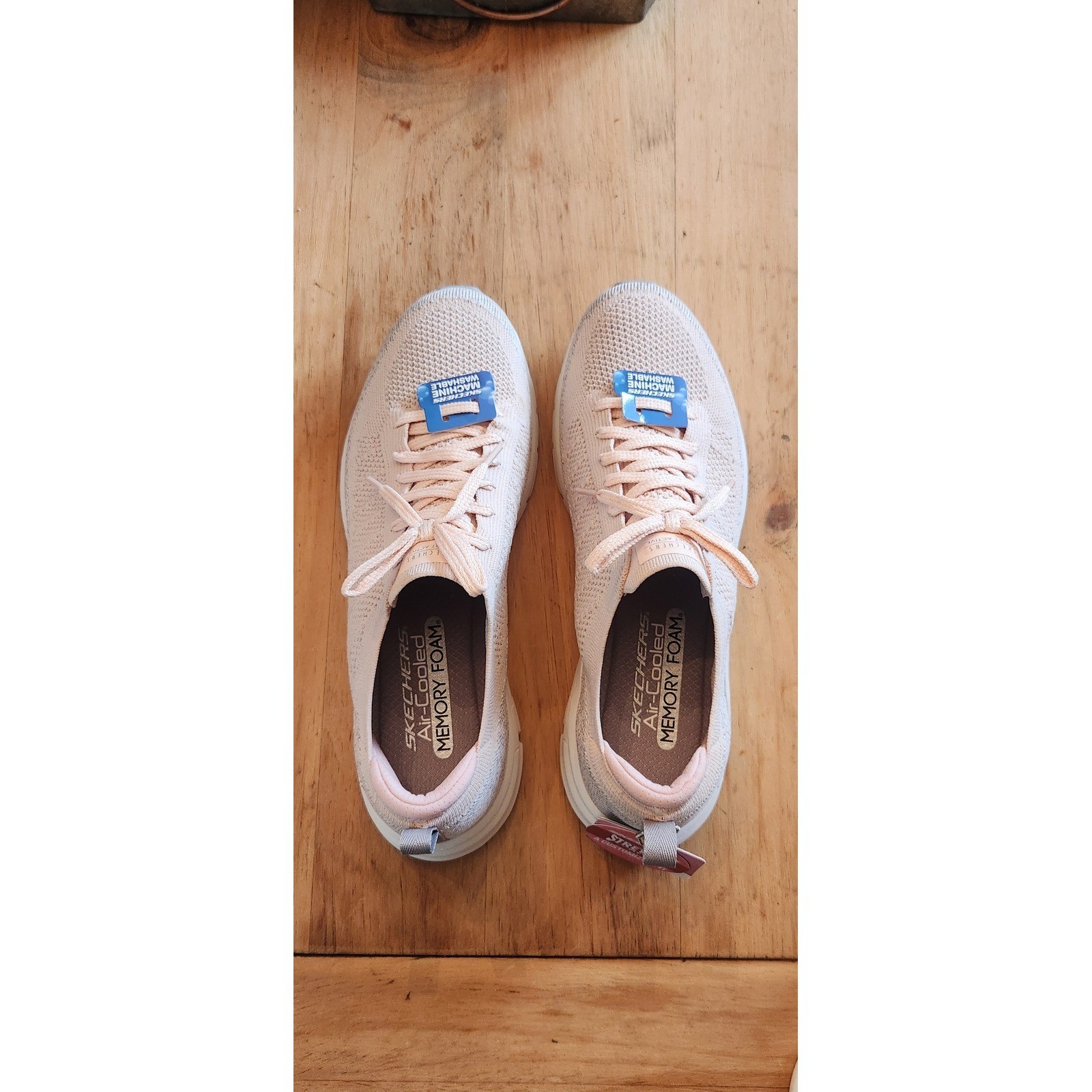 Skechers Sport Active Stretch Fit Pink Grey Sneakers Air-Cooled Memory Foam NEW