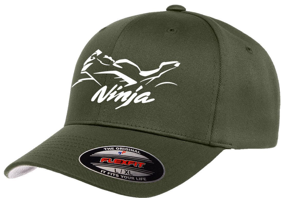 Kawasaki NINJA Motorcycle Flexfit 6277 Athletic Baseball Fitted Hat Cap