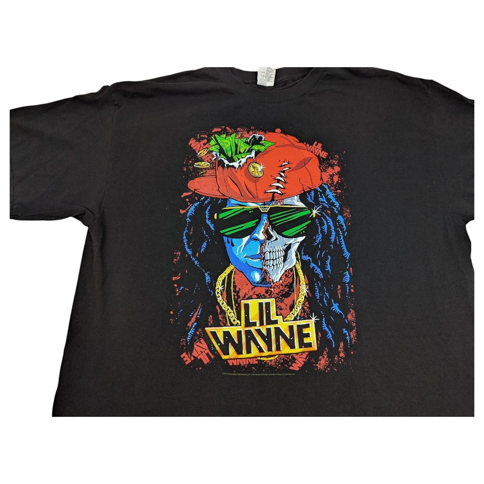 Lil Wayne Rap Tee XXL Black Graphic Skeleton Shirt Hip Hop 2013