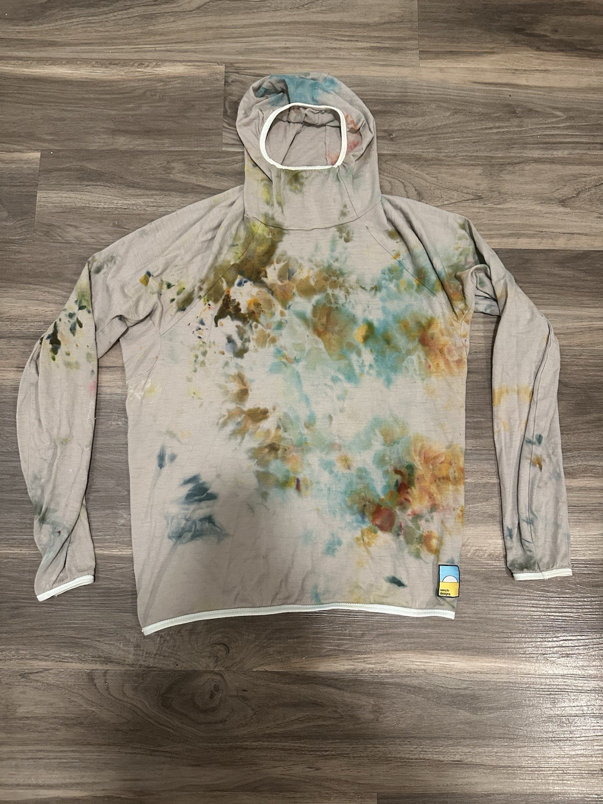 Senchi Designs Merino Wool Ice Dye Sun Hoodie Size Medium One of a Kind
