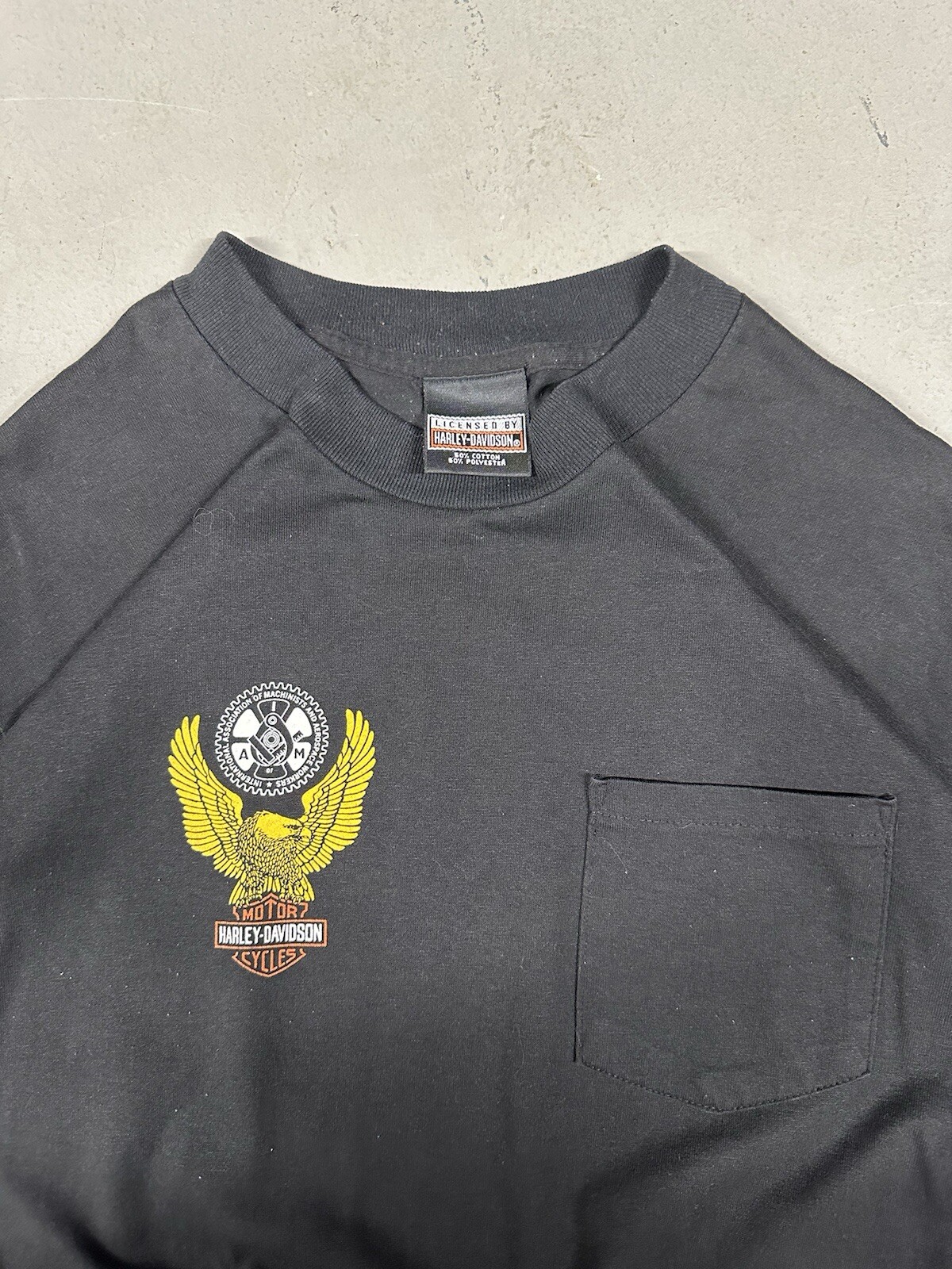 Vintage 90s Harley Davidson Biker Grunge Retro Essential Pocket Tee T-Shirt