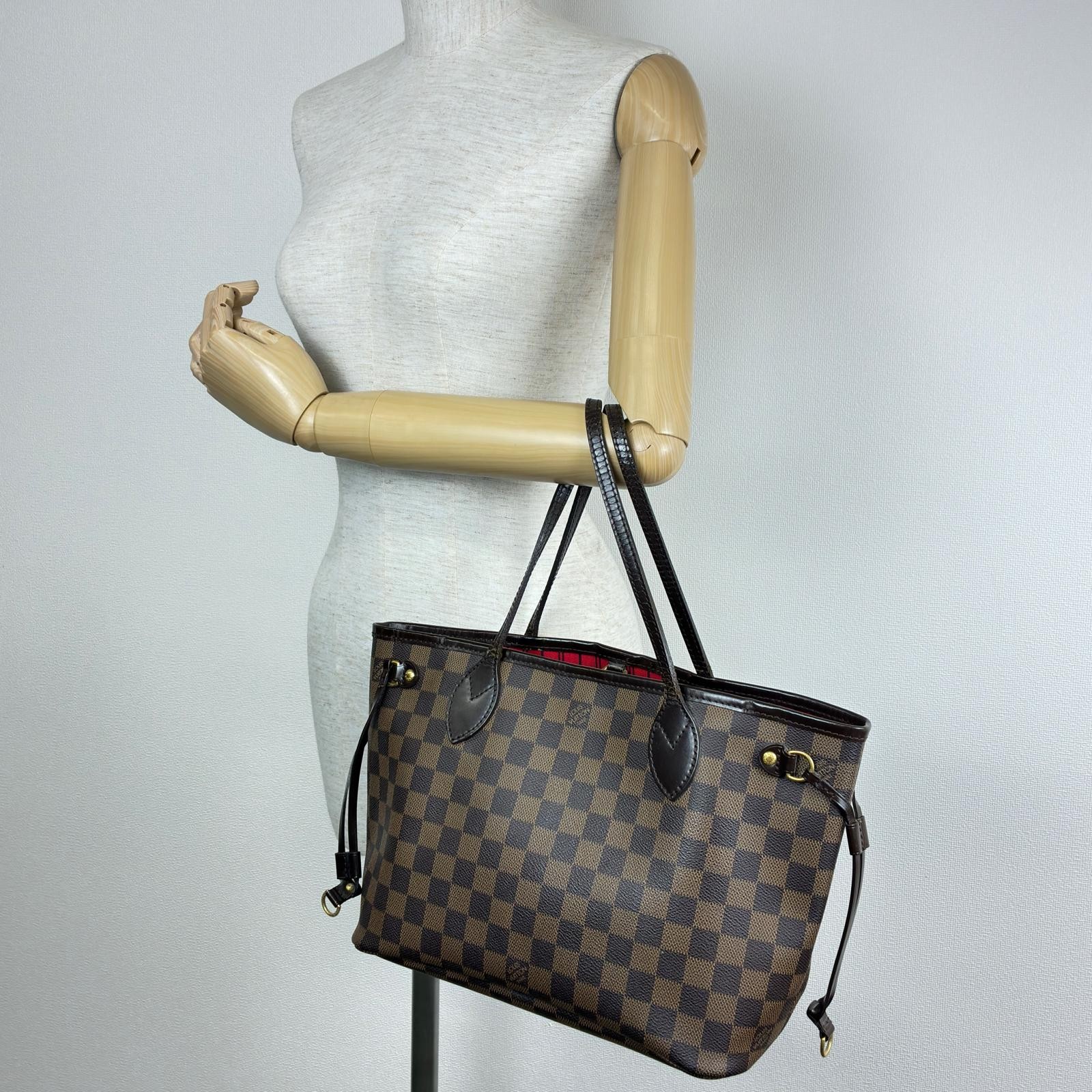 LOUIS VUITTON Never full PM Tote Bag N51109 Damier canvas Brown