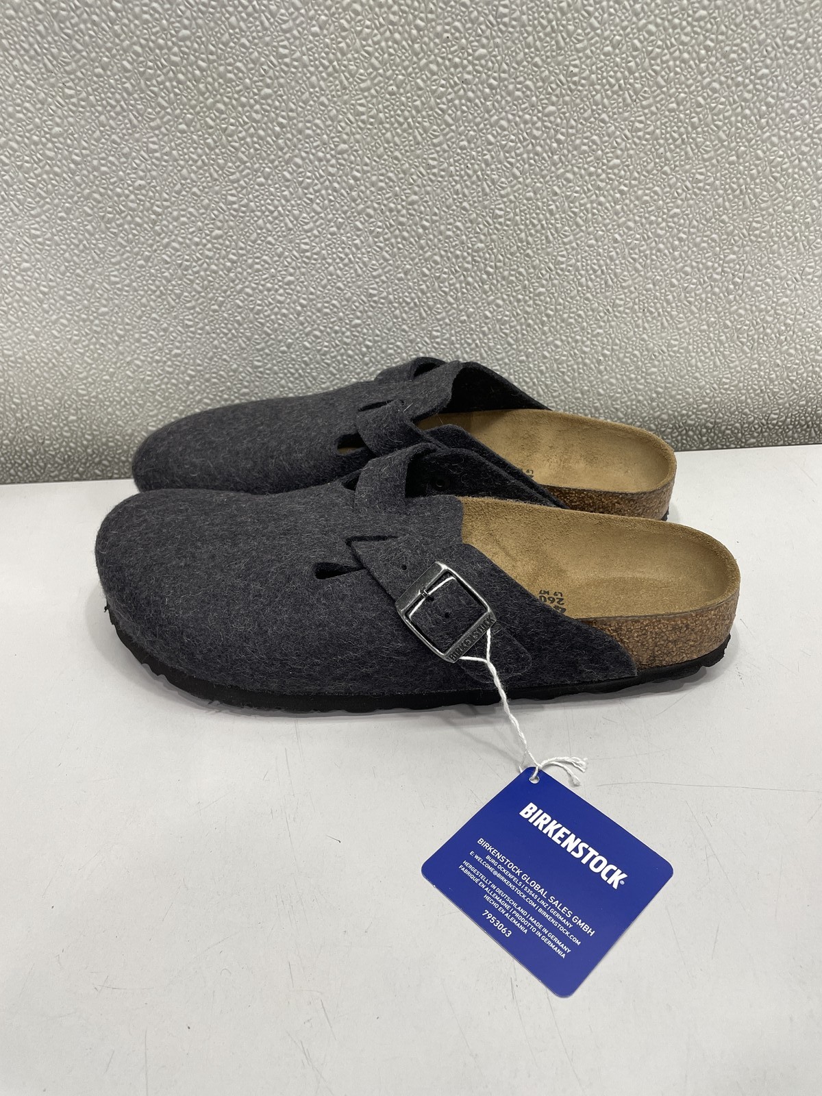 Birkenstock Boston Wool Felt Clog Unisex W9, M7 In Anthracite