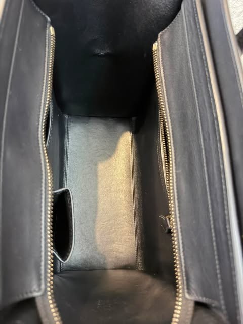 Authentic Celine Luggage Phantom Bag Handbag Black Mint Python Leather