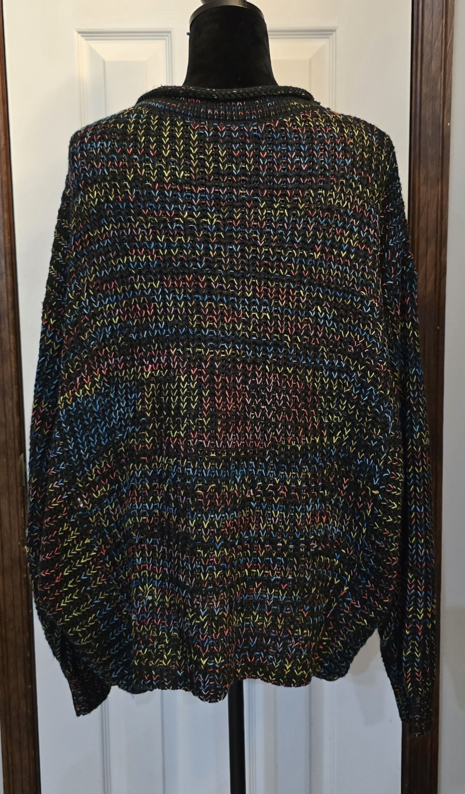 ​Davi & Dani Black Multicolor Chunky Knit Sweater Womens Med Textured