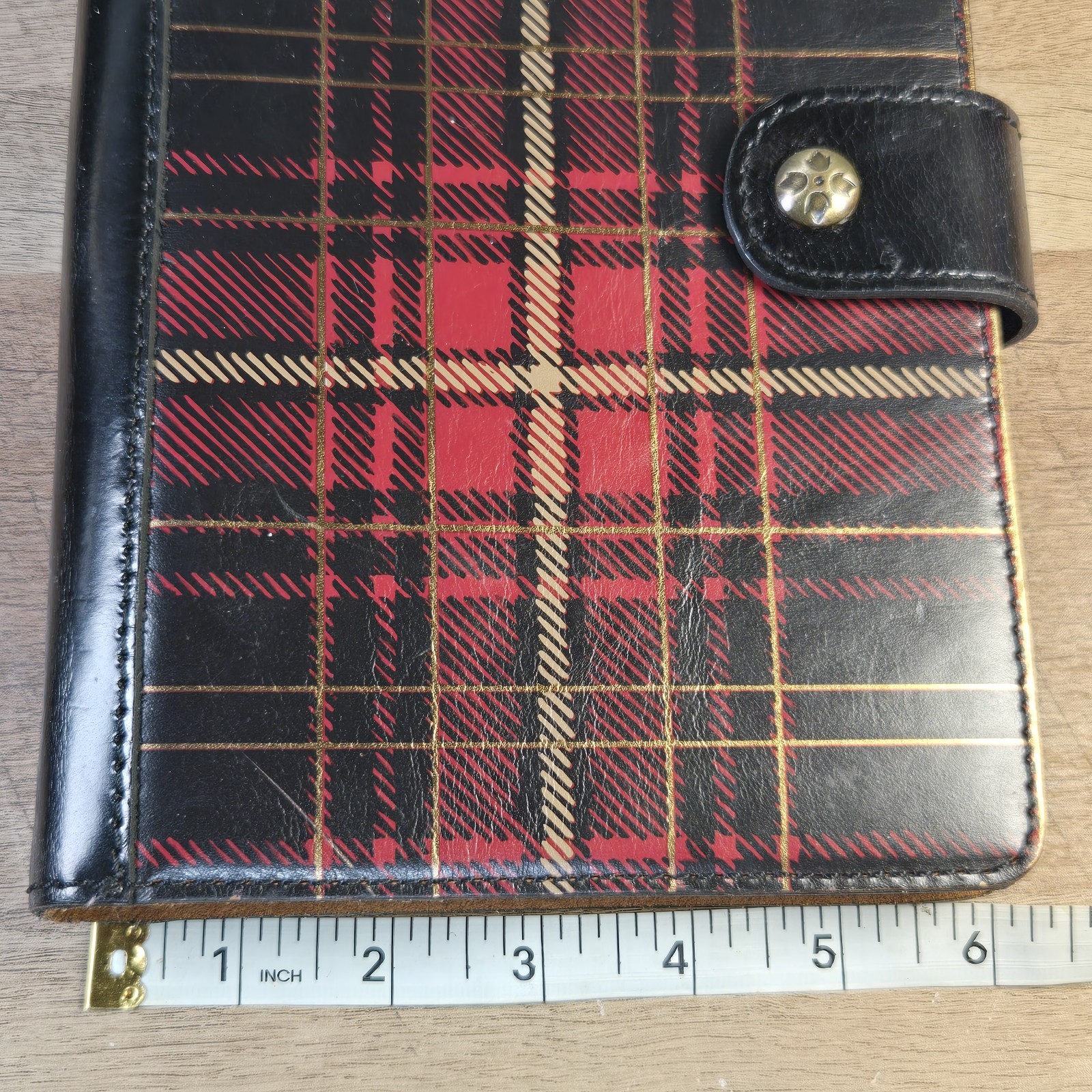 Patricia Nash 6 Ring Day Planner Tartan Pattern Italian Leather Pad 6×9 inches