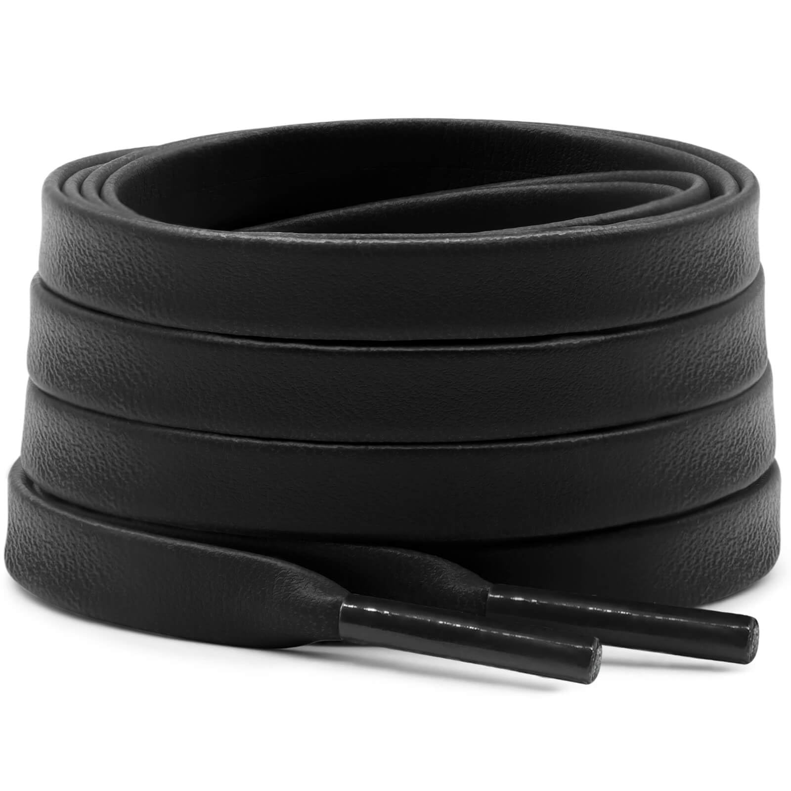 Flat PU Leather Laces: Waterproof Shoelaces for 63 Inch(160cm) 02 Black