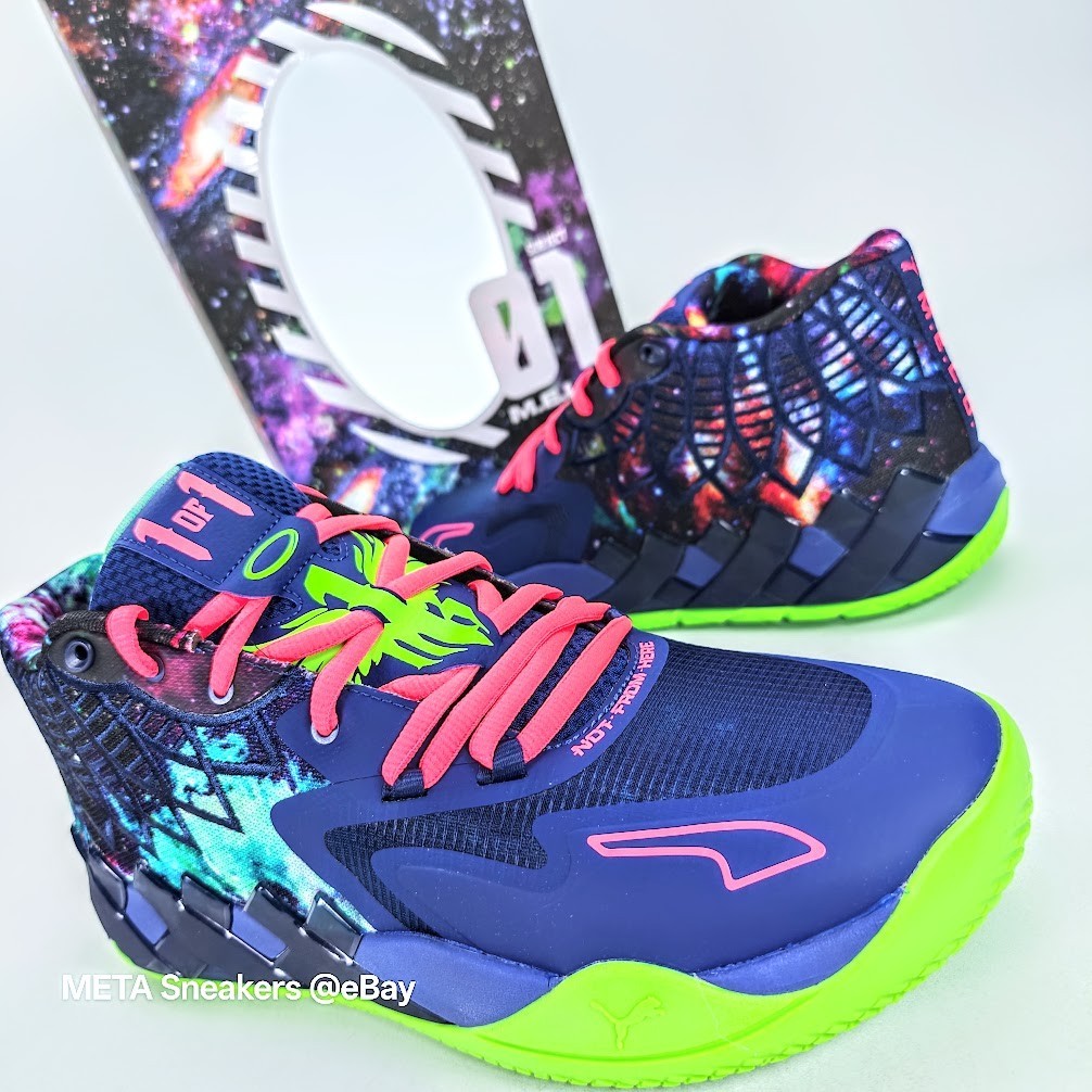 Puma MB.01 US 14 Men’s Blue Green Galaxy Basketball LaMelo Ball 376677 07 NIB