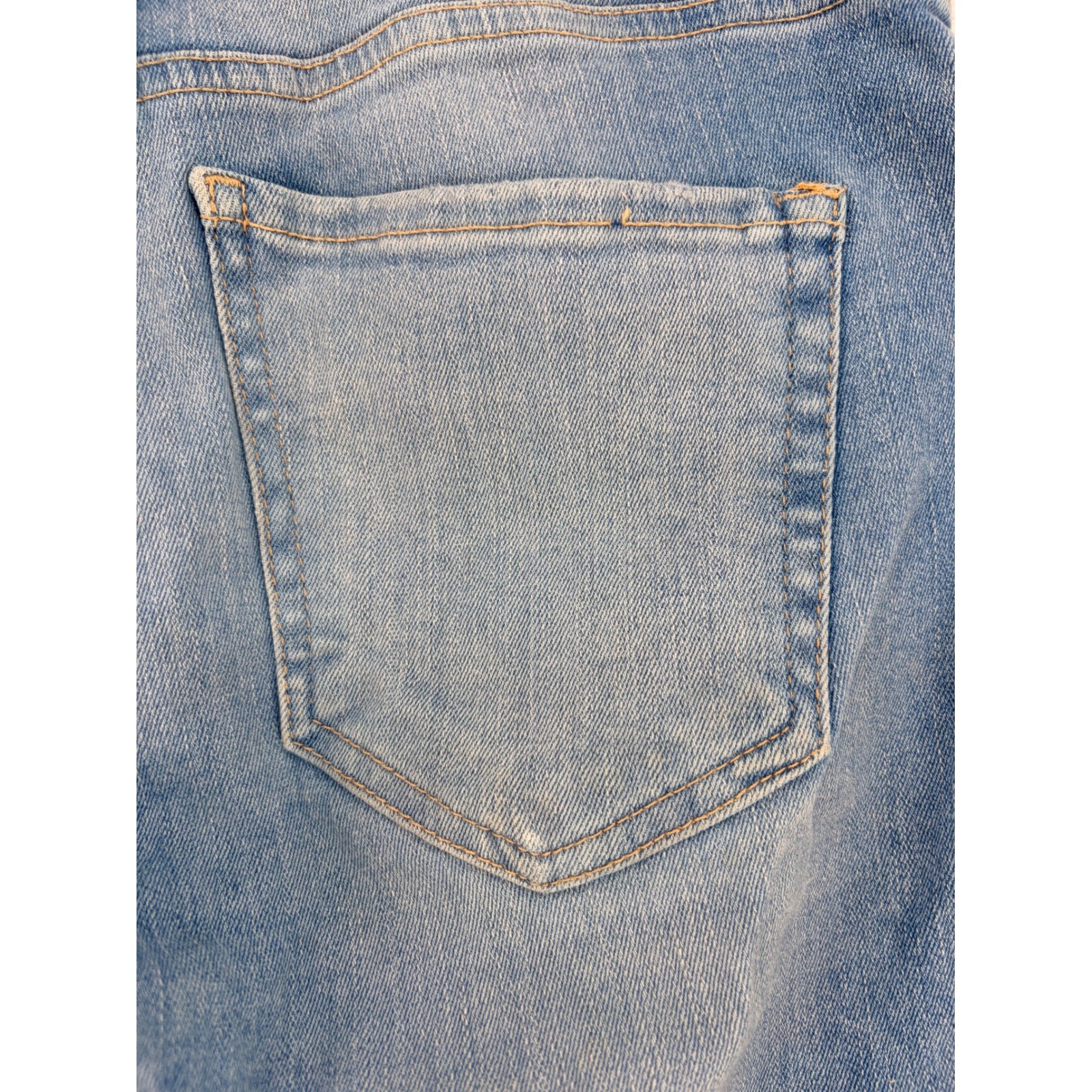 We The Free Free People Distressed Fringe Hem Skinny Jeans 25 Blue Boho Festival
