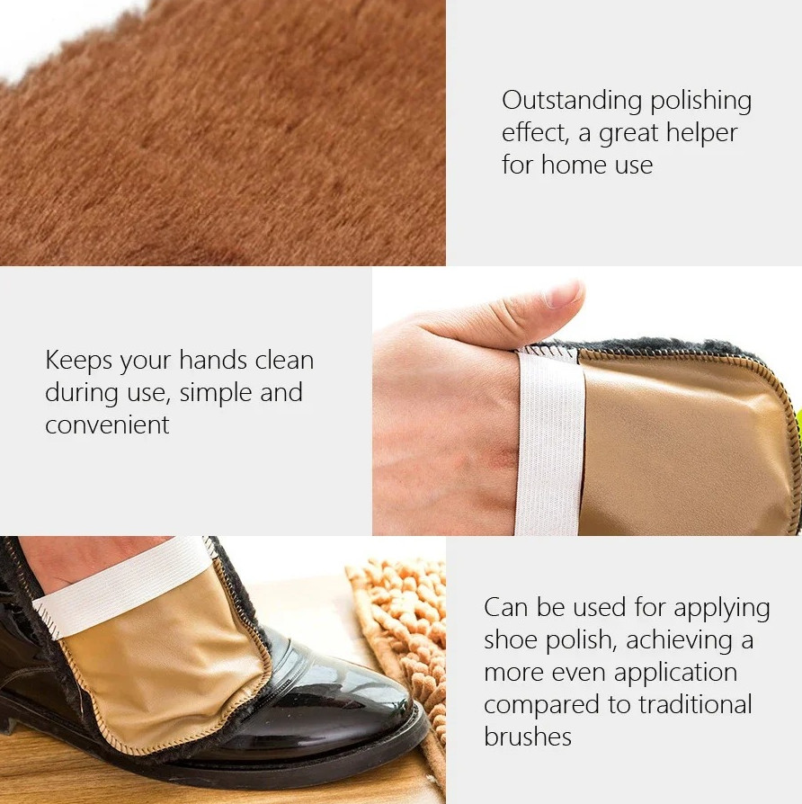 Soft Plush Shoe Polishing Glove – Multi-Functional Leather Cleaner & Shine Cloth
