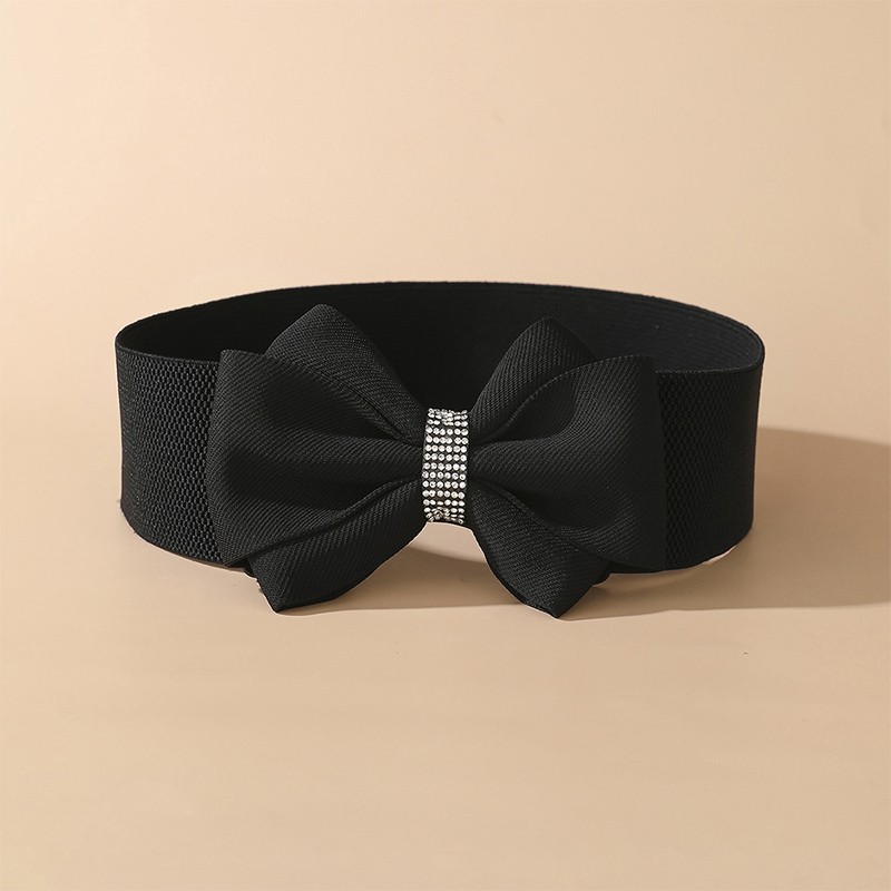 Bowknot Waistband Dress Decors Versatile Elastic Waistband Wide Waistband