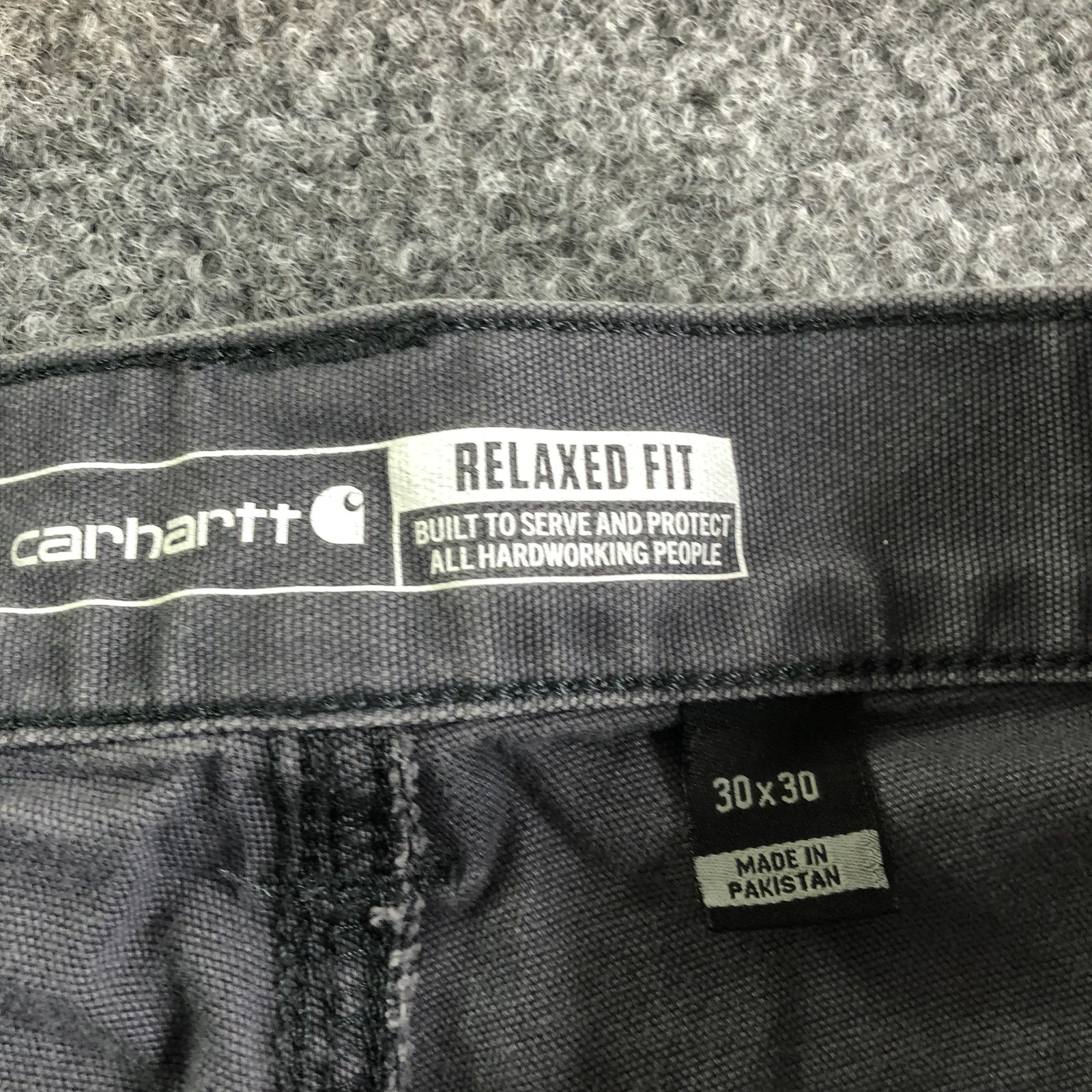 Carhartt Double Knee Pants Mens 30×30 Blue Distressed Relaxed Flex Grunge Baggy