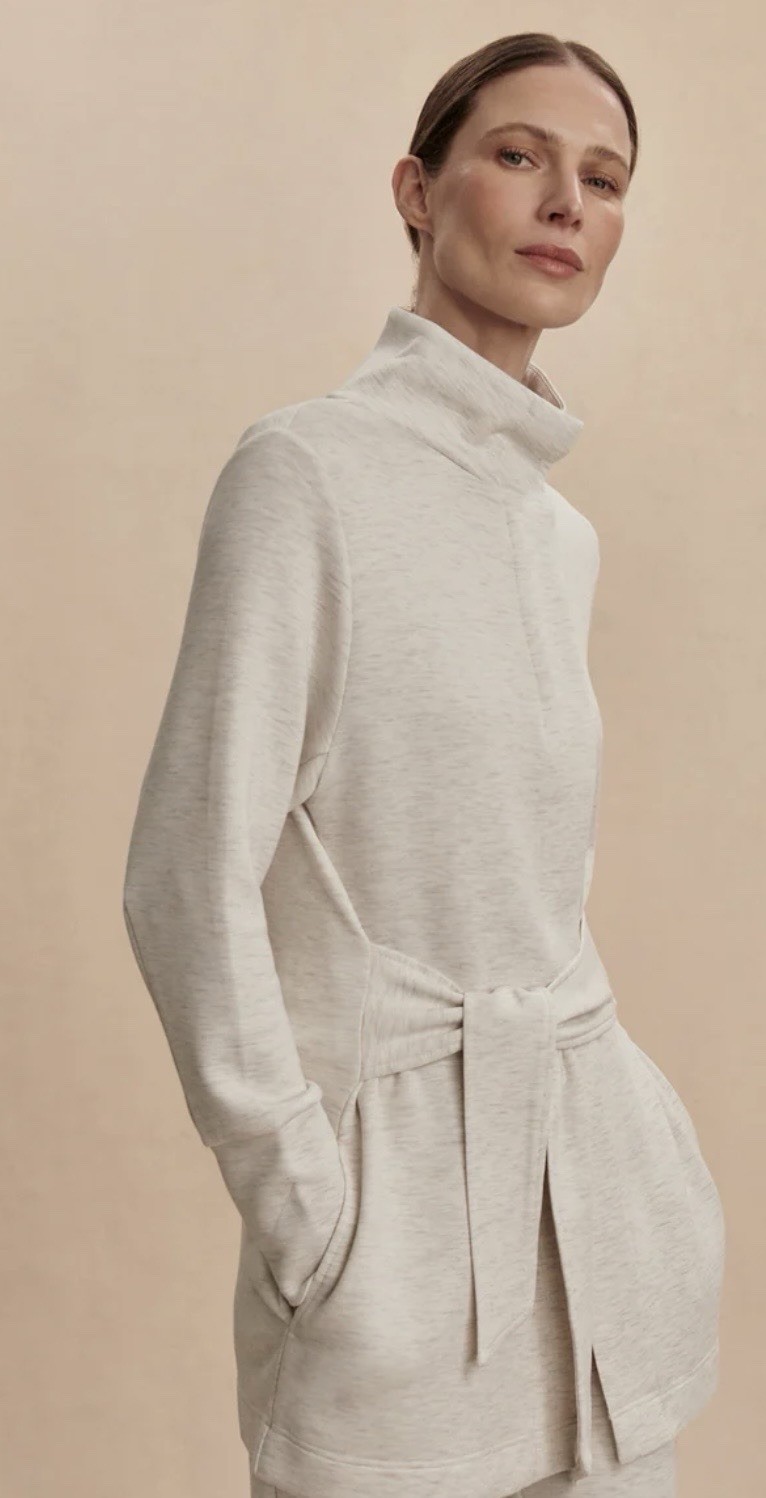 NWT Varley Anset Jacket Sz S Ivory Marl DoubleSoft Preppy Designer Chic $158