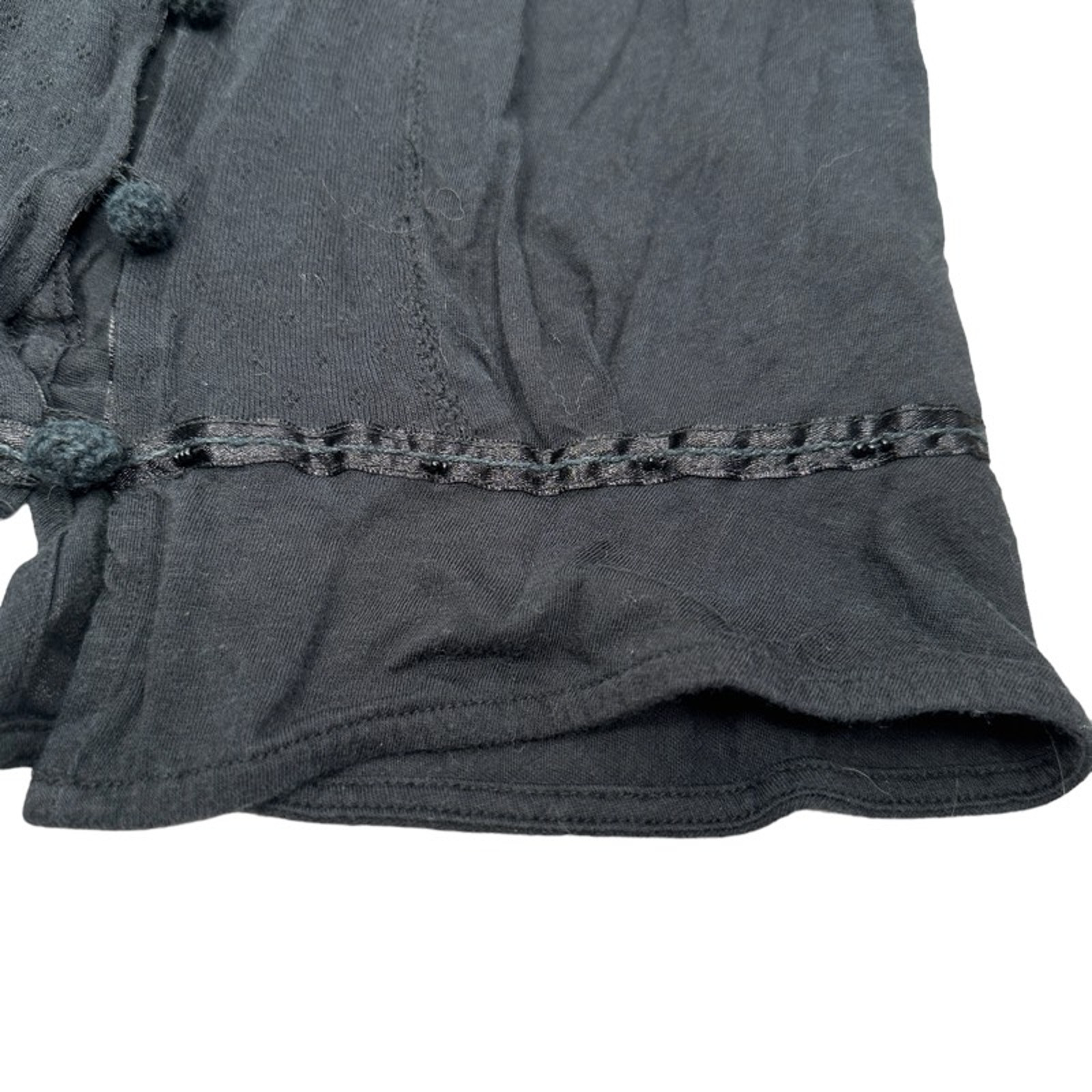 See By Chloe Light Cardigan Sweater Top Blouse Womens 2 Black Trim Modal Blend