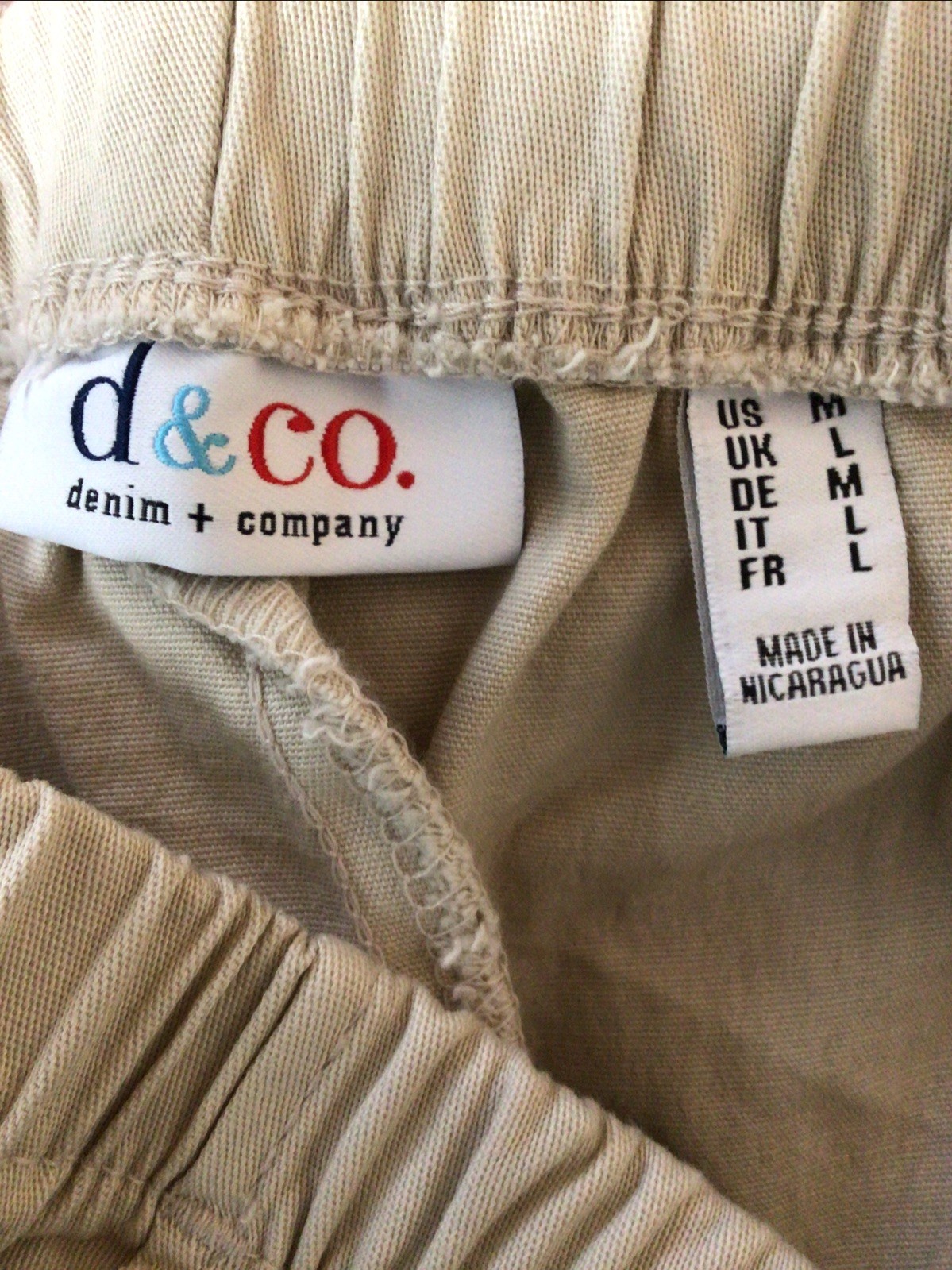 Denim And Co. tan Straight Leg Pull On Cotton Blend stretch ￼Pants W Pockets M