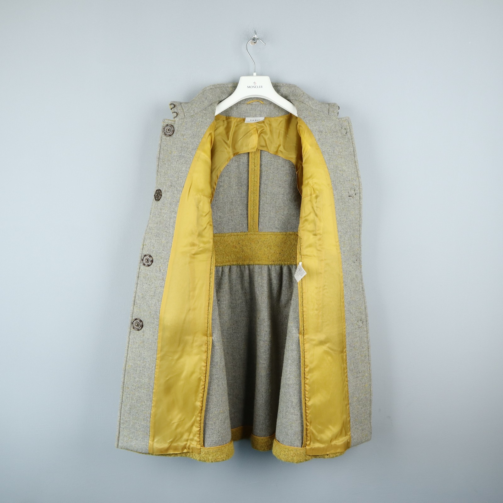 AKRIS Womens Yellow Wool Alpaca Coat Jacket Size US6 D36 F38