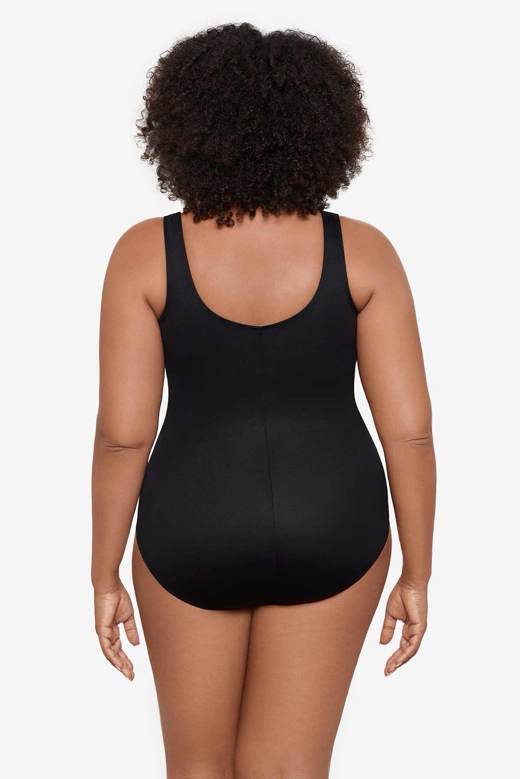 $190 Miraclesuit Plus Size Oceanus Wrap One-Piece Black Multi 18W