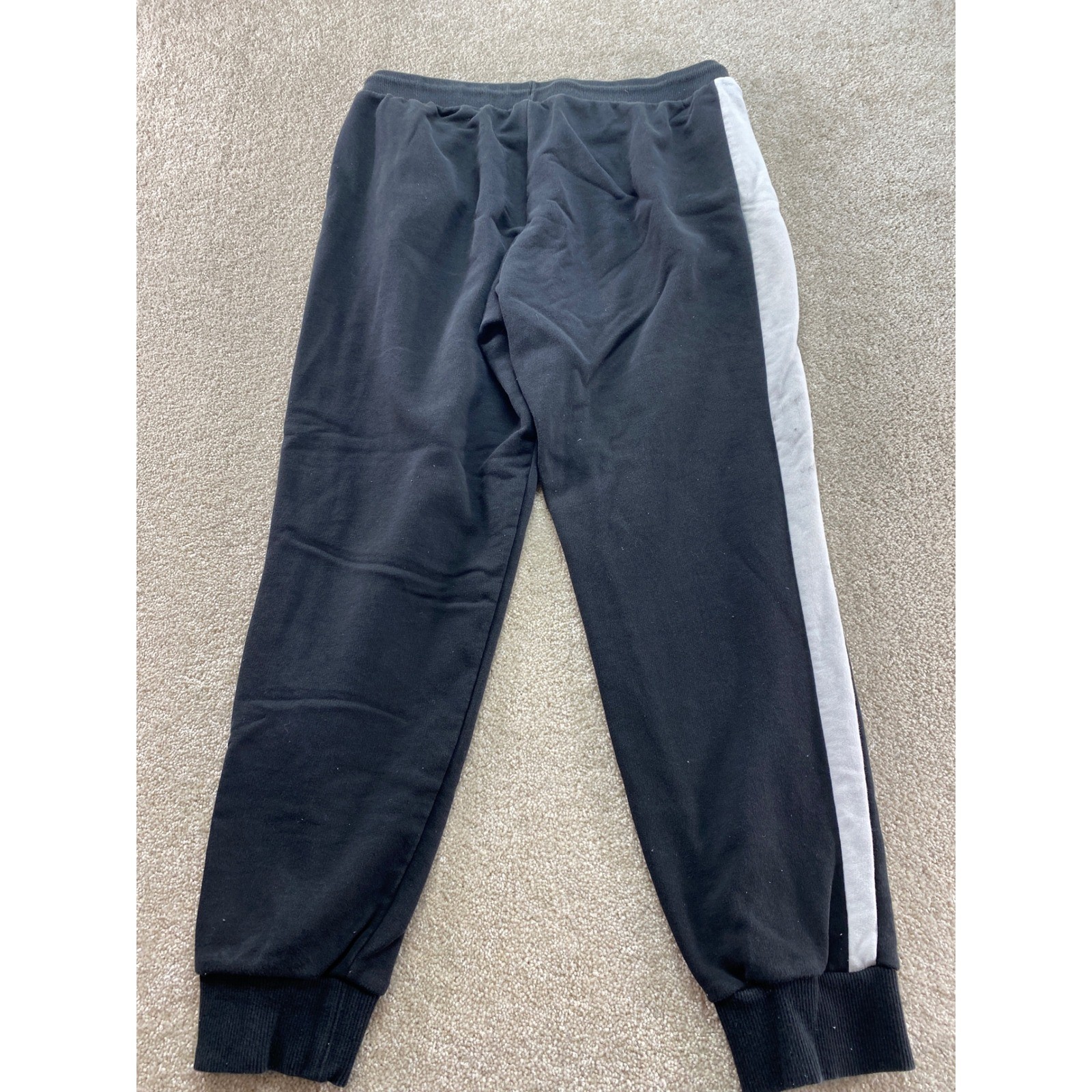Puma Sweatpants Mens Size Large Black Joggers Athletic Side Stripe Logo