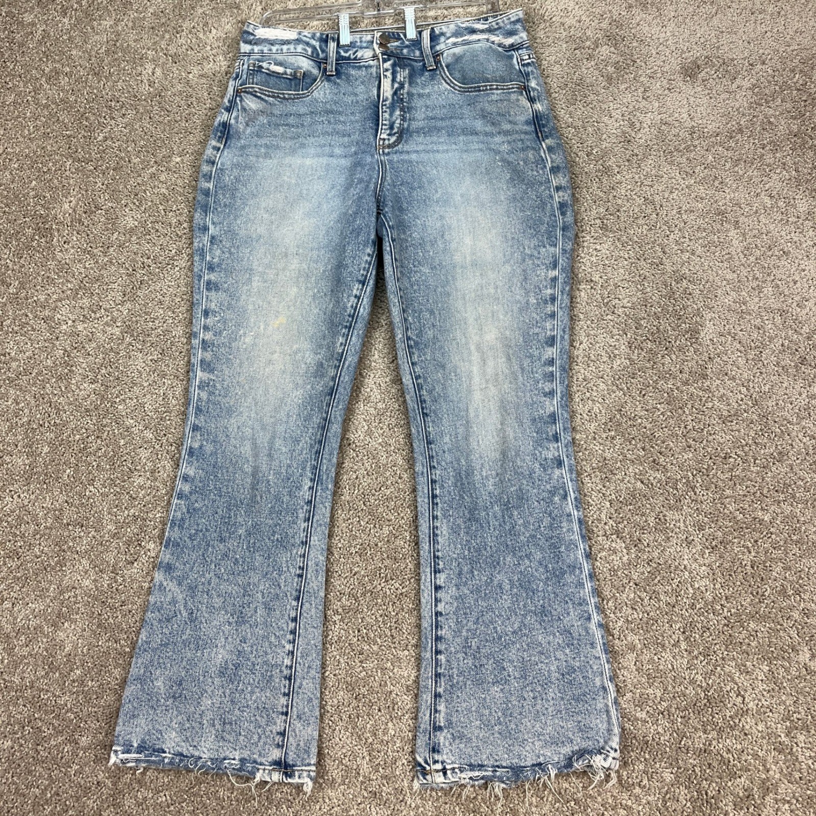 BKE Billie Slim Fit Jeans Mens 30×29.5 Light Wash Bootcut Distressed High Rise