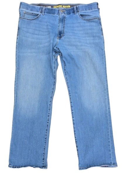 Lee Men’s Straight Fit Stretch Jeans Light Wash Blue Denim 5-Pocket Big & Tall