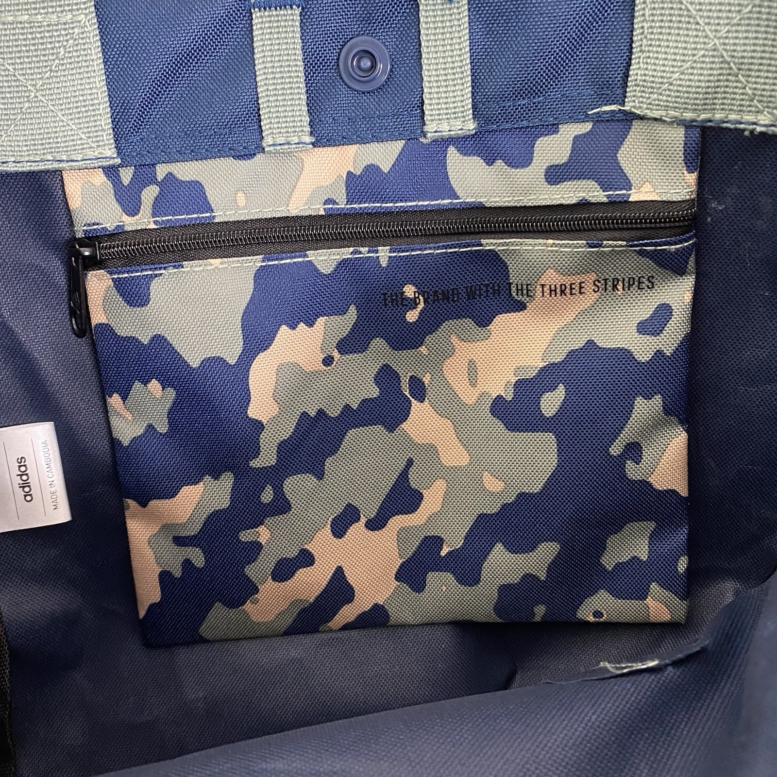 ADIDAS Originals Tote Bag Street Trefoil Camouflage Blue size 15×16