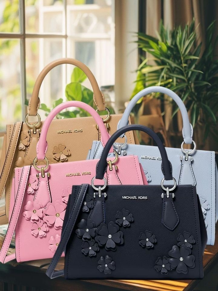 Michael Kors Marilyn Women SM Floral Embellished Satchel Messenger Bag Variation