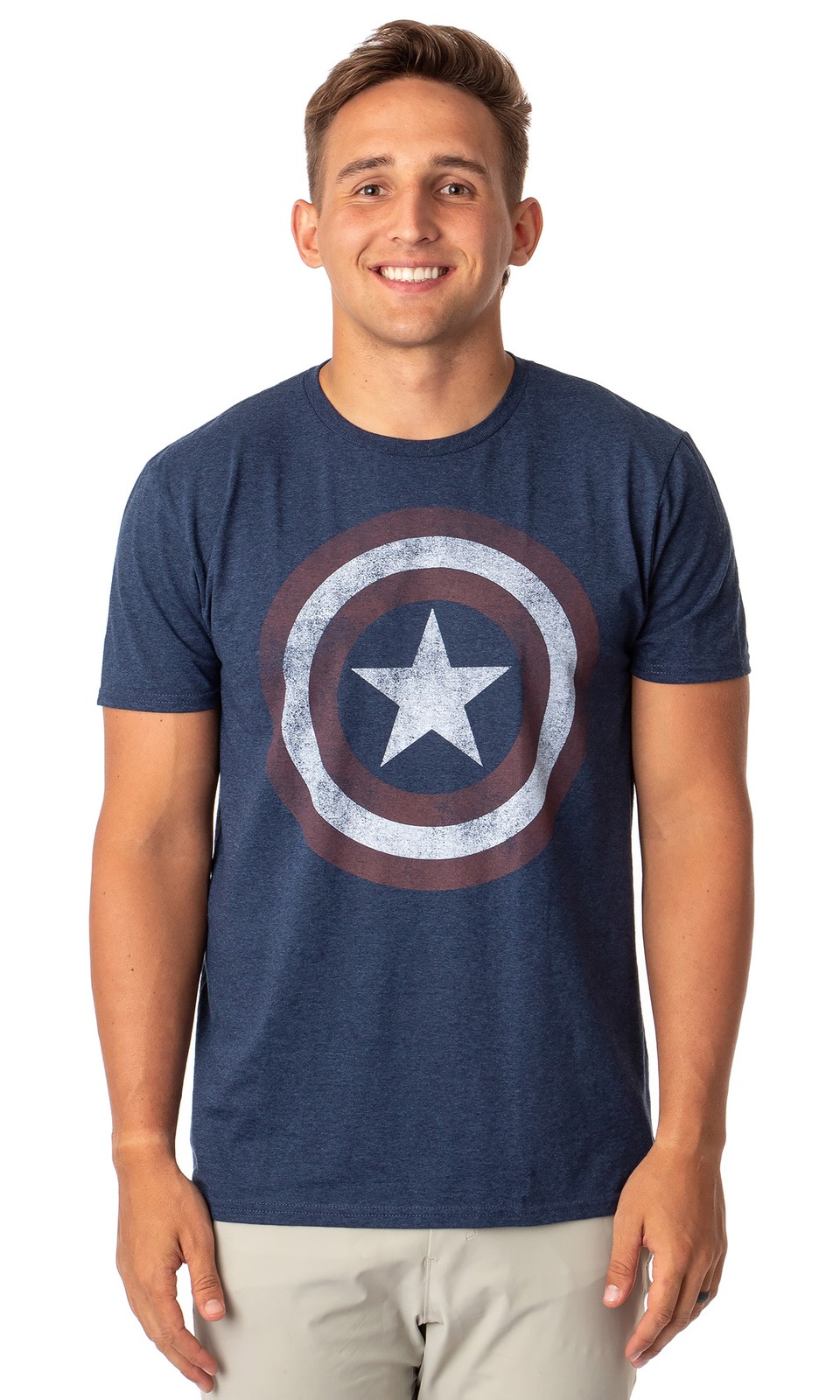 Marvel Captain America Men’s Vintage Shield T-Shirt