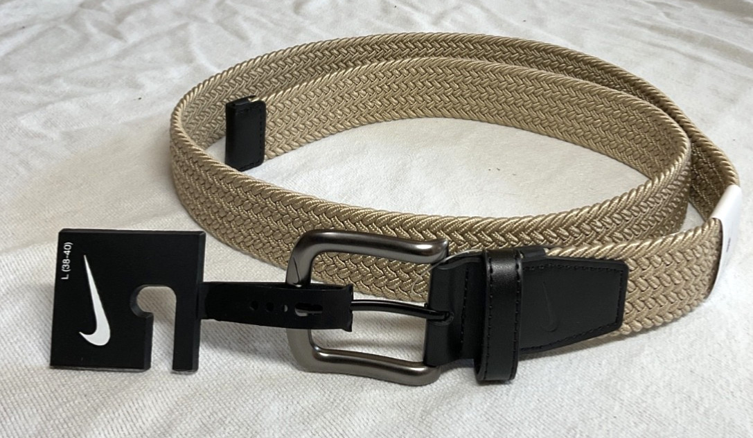 NIKE MENS BELT (38-40) TAN STRETCH RETAIL-$42 NWT