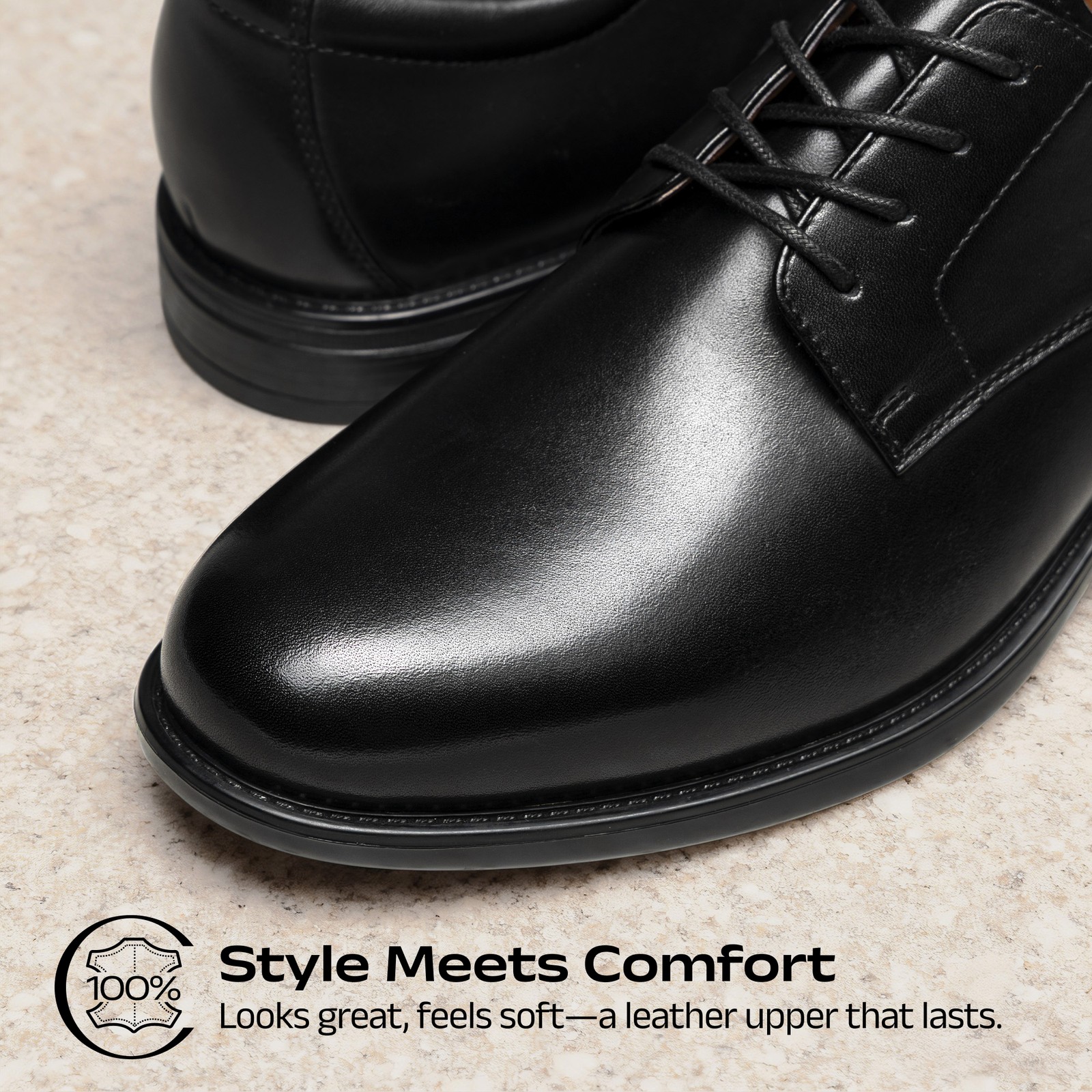 Men’s Soft Leather Oxfords Breathable Business Formal Lace-Up Shoes