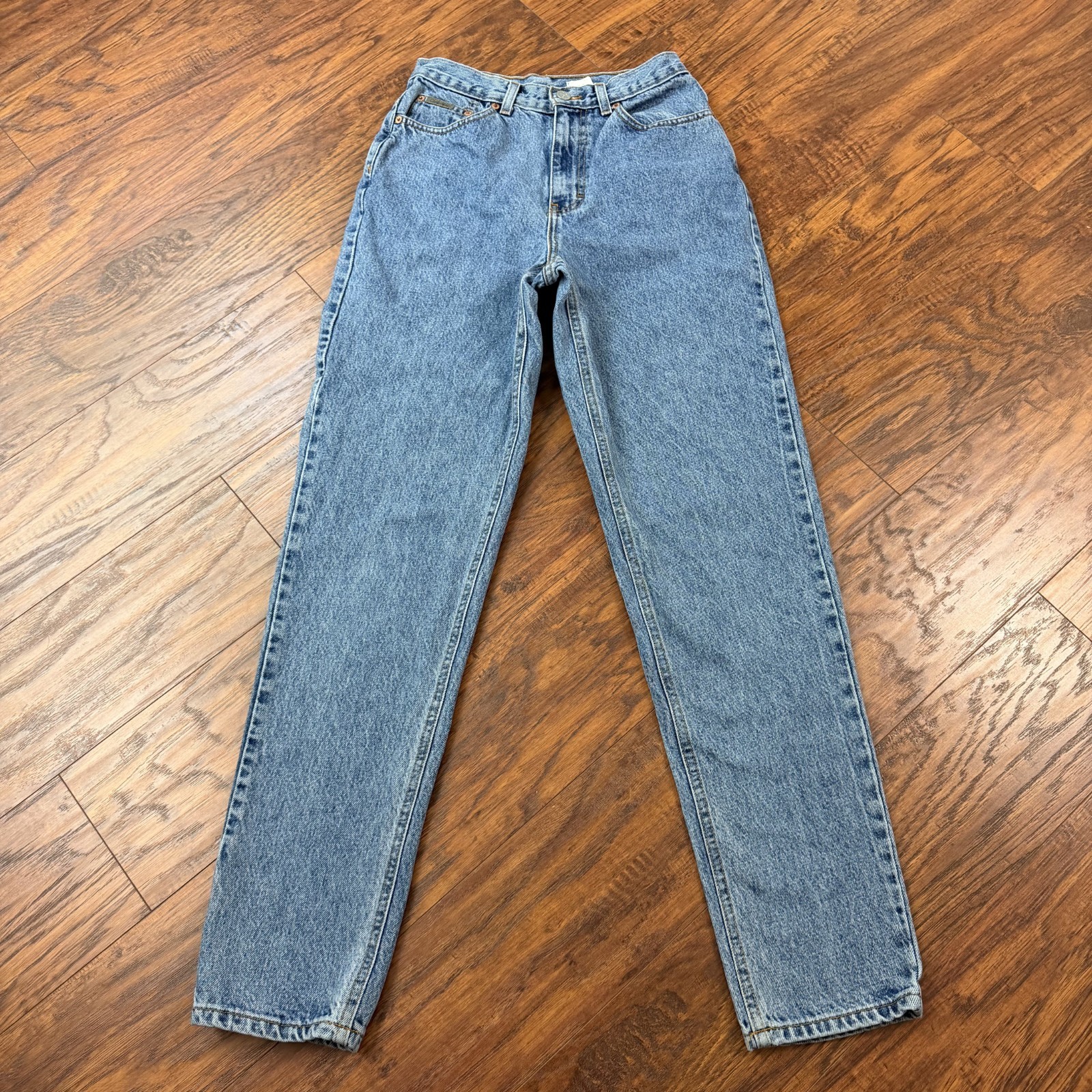 VINTAGE Calvin Klein Jeans Womens 8 Tapered High Rise Stonewash Denim USA 24×32