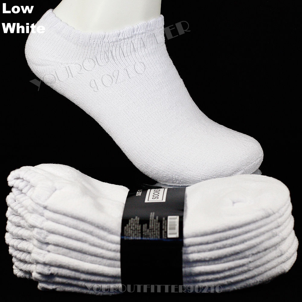 Men Women Sport Heavy Cotton Socks Lot Low Quarter Ankle Crew 9-11, 10-13, 13-15