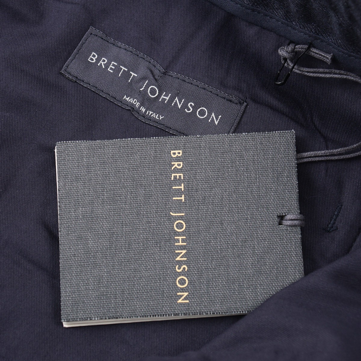 Brett Johnson Navy Solbiati Linen Drawstring Jogger Pants M 33-35 (Eu 50) NWT