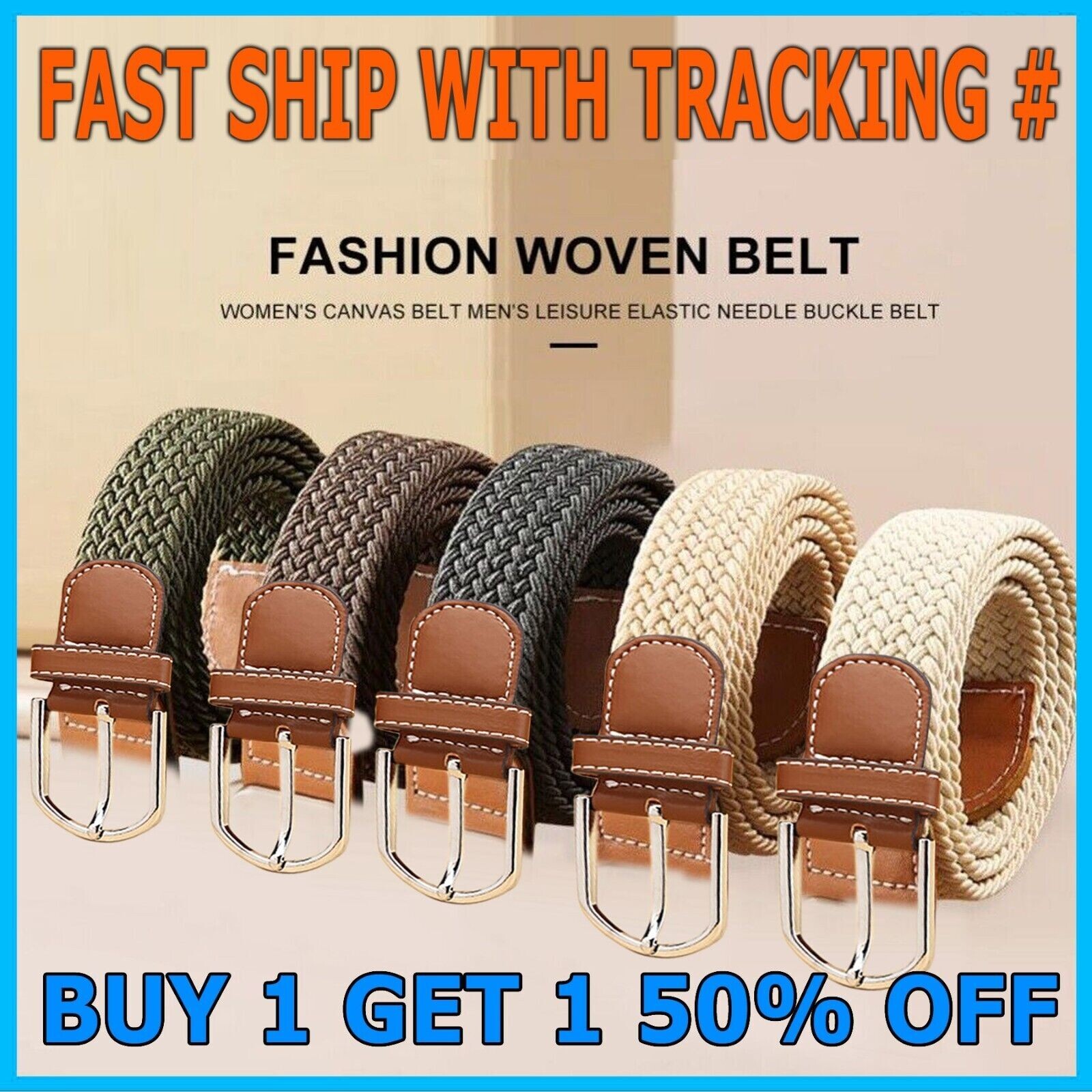 Elastic Fabric Braided Belt,Enduring Stretch Woven Belt for Unisex Men/Women/Jun