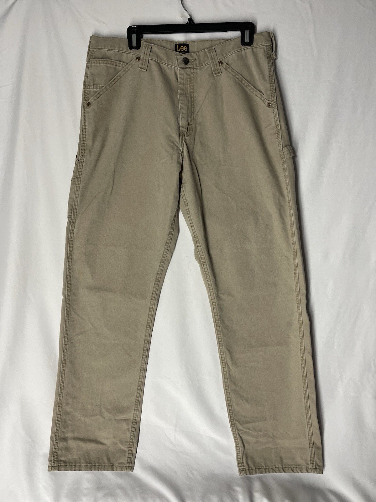 Lee Carpenter Workwear Loose Fit Pants Men’s Size 34×34 Beige Khaki