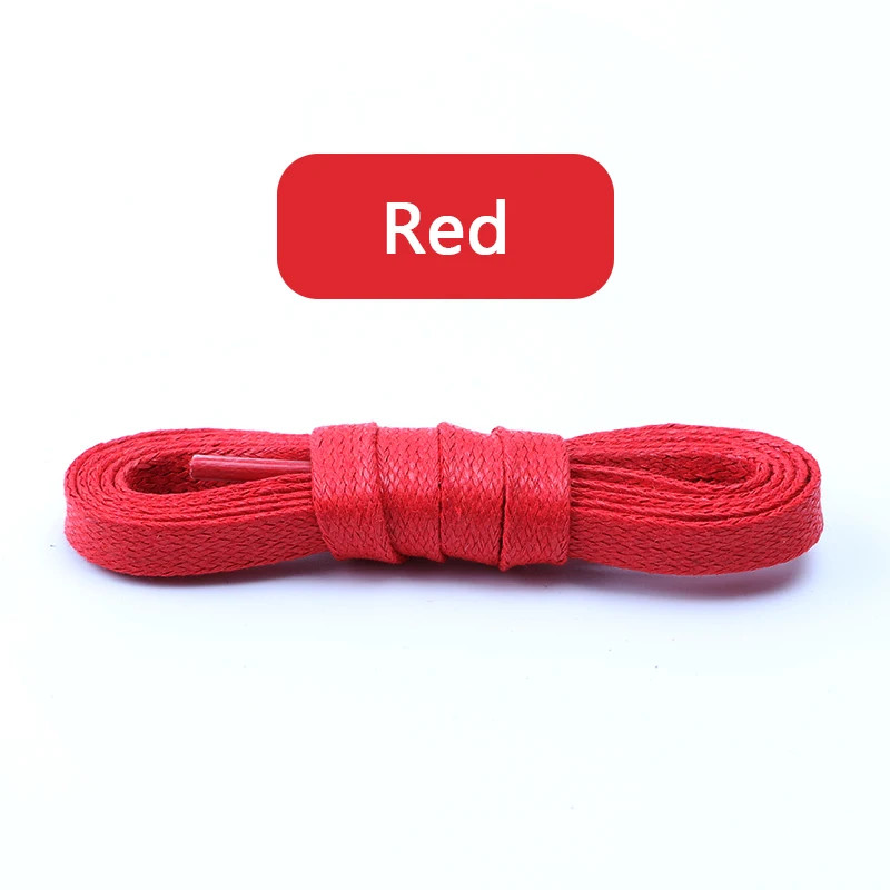 1 Pair Flat Shoelaces Waxed Cotton 0.8CM Width Waterproof Shoe Laces Unisex Boot