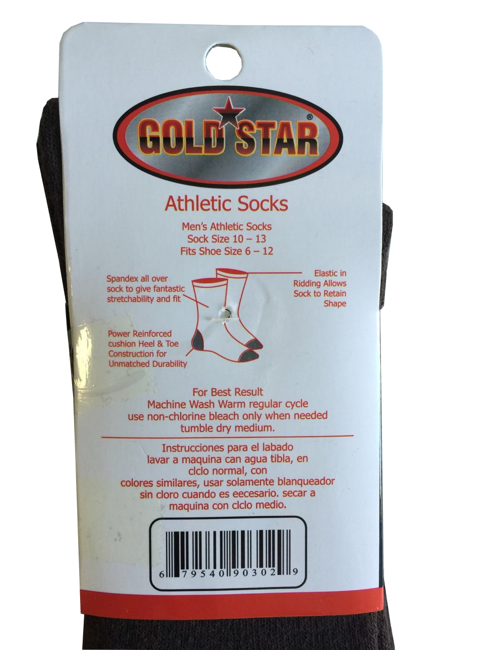 3 OR 12 Pairs NAVY BLUE COTTON Gold Star Men’s Crew Socks Cushion Sports 10-13