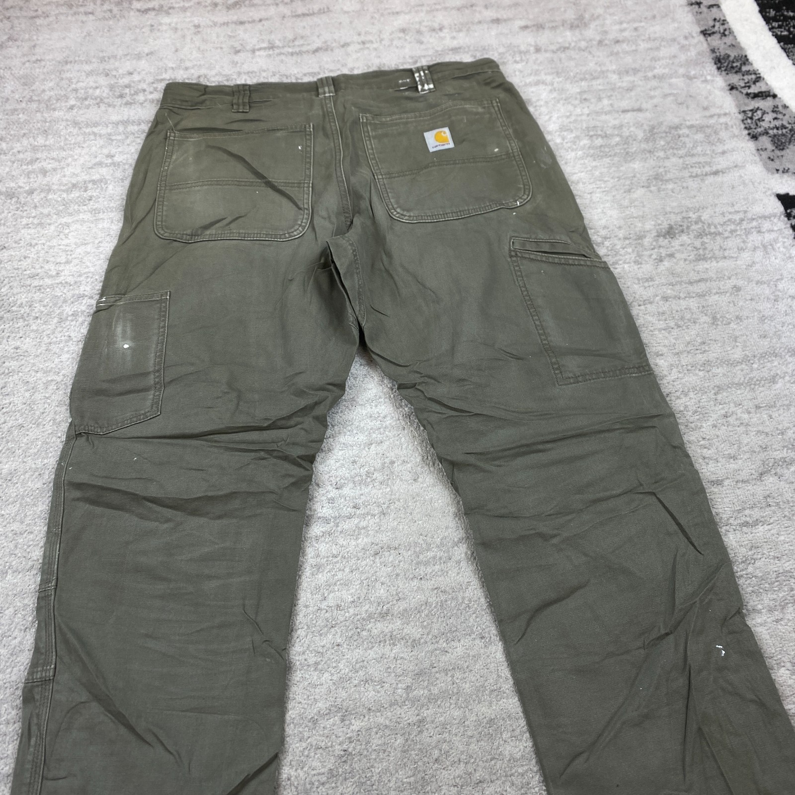 Carhartt 102802 Canvas Double Knee Pants 34 Green Y2K Workwear Rigby Mens 34×30
