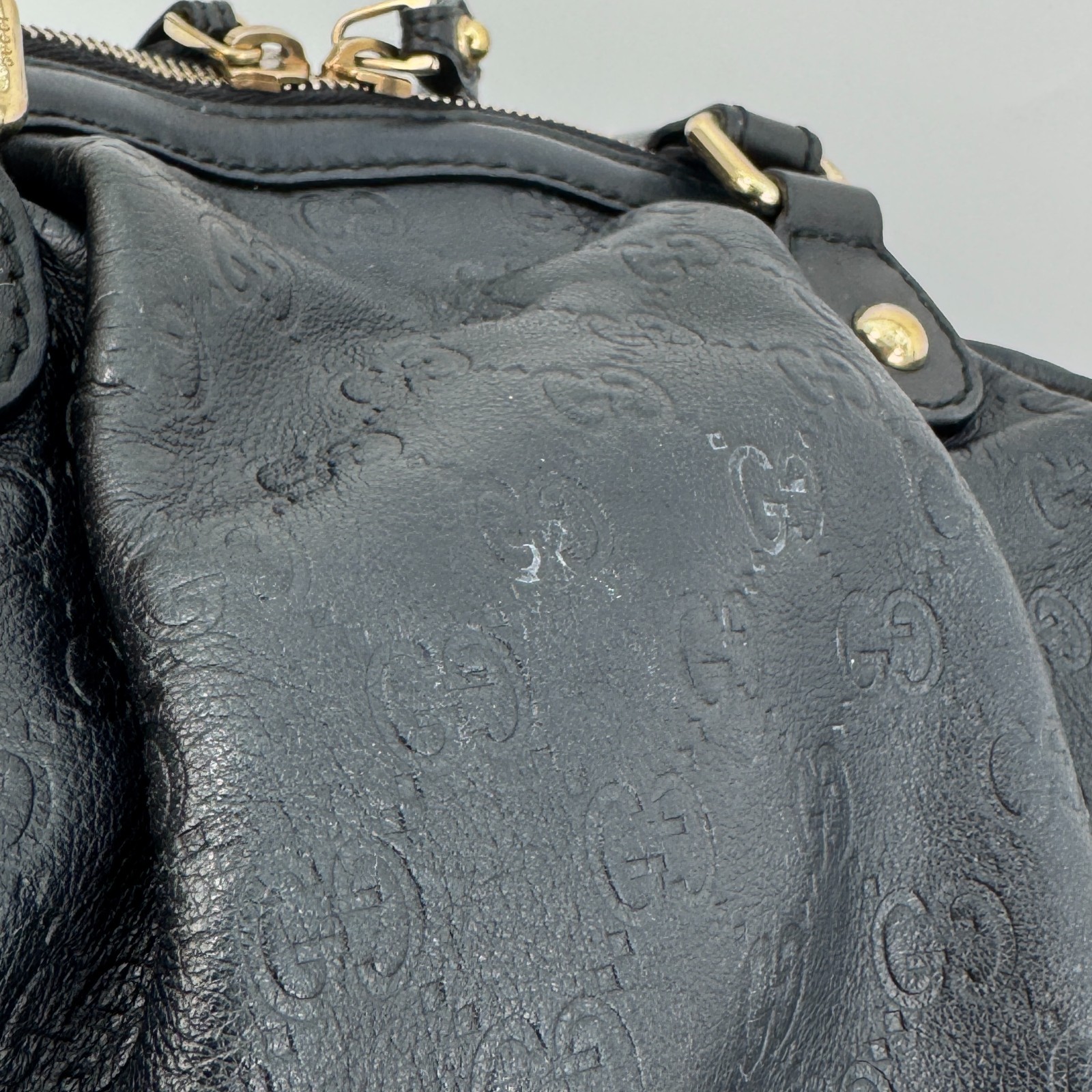 GUCCI Sukey Shoulder Bag Leather Black