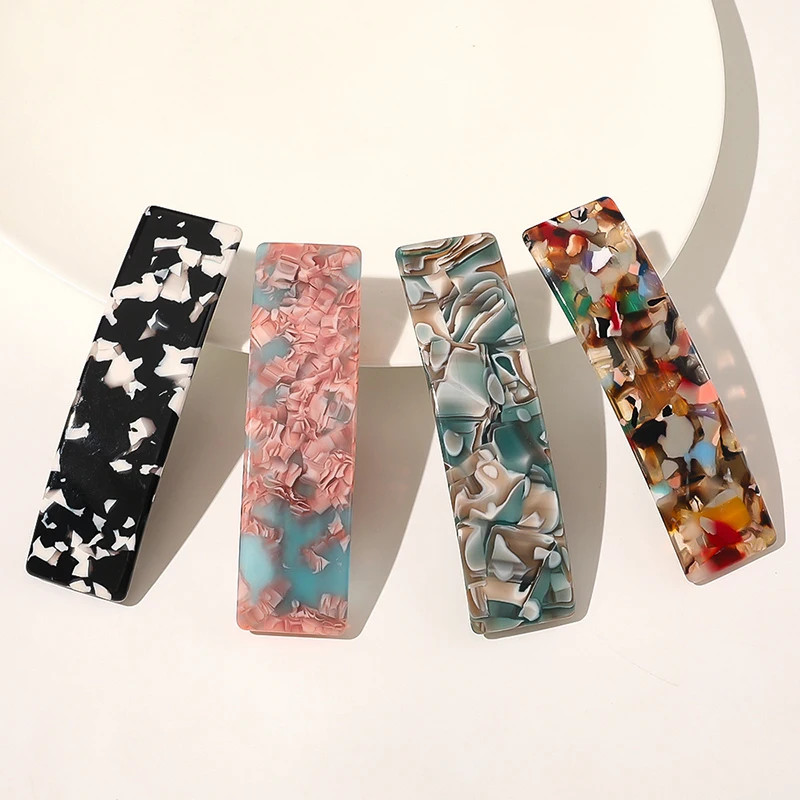 Leopard Marble Geometric Hair Clips Barrettes Women Hairpins Accessories