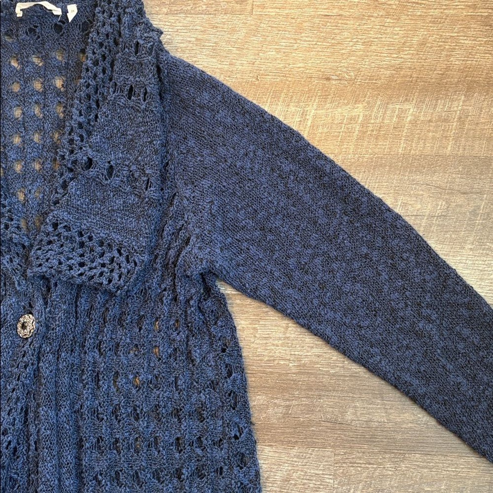 Soft Surroundings Teresa Crochet Cardigan Women’s 2X Deep Blue
