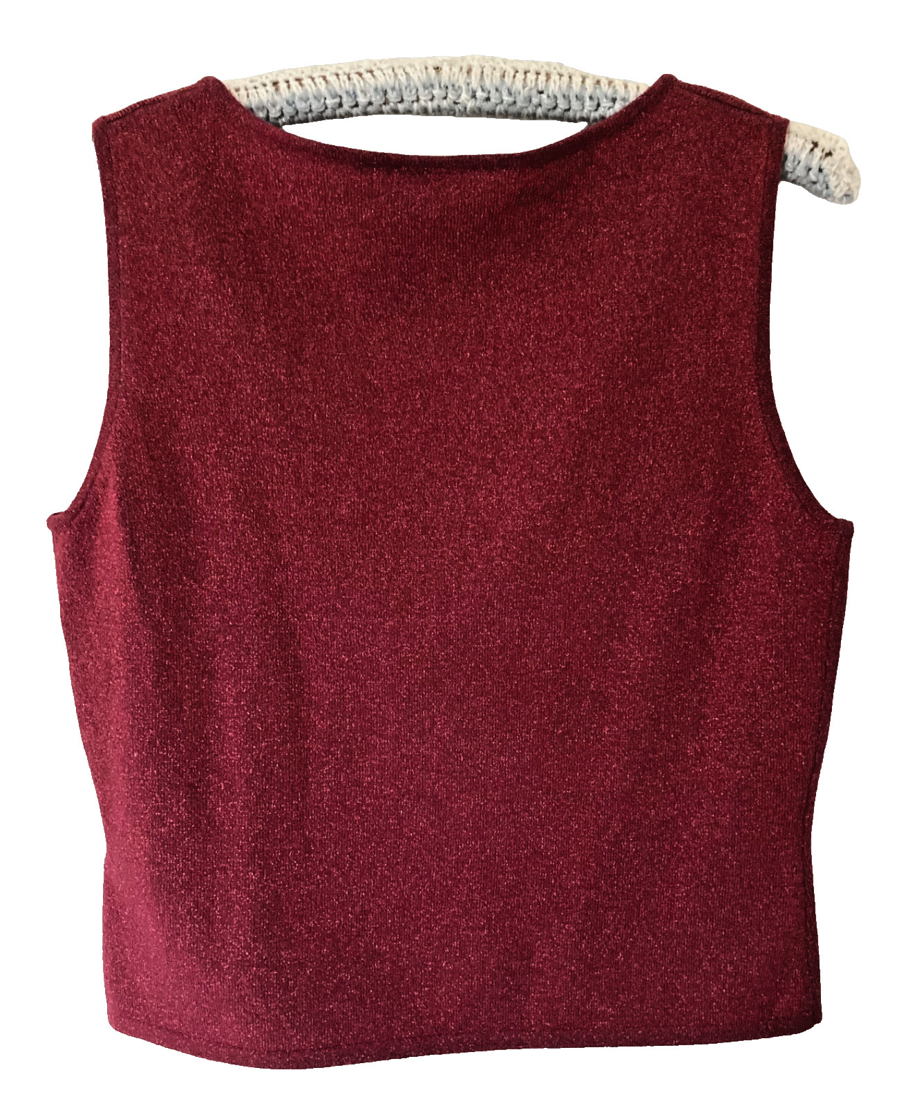 Dorothy Perkins Red Glitzy Sleeveless Top Size 14 Small Fit Floral Detail