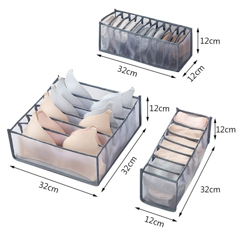 Foldable Drawer Organizer Divider Closet Storage Box for Underwear Bras Socks