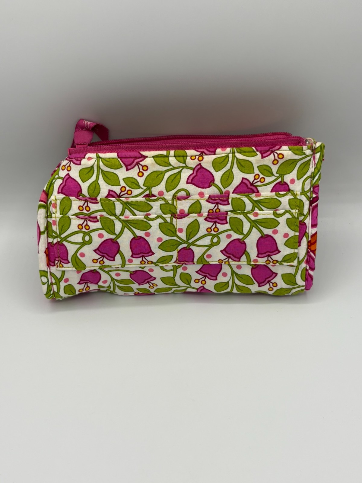 Vera Bradley Lilli Bell Push Lock Wristlet Wallet Purse Pink Floral Retired FLAW