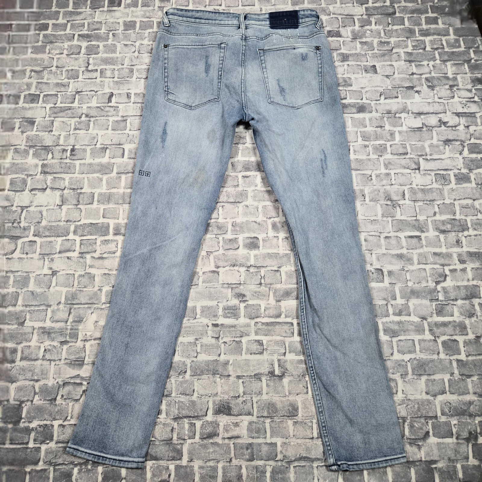Ksubi Van Winkle Trashed Dreams Stretch Jeans Mens Size 34 Blue 34×32 Distressed