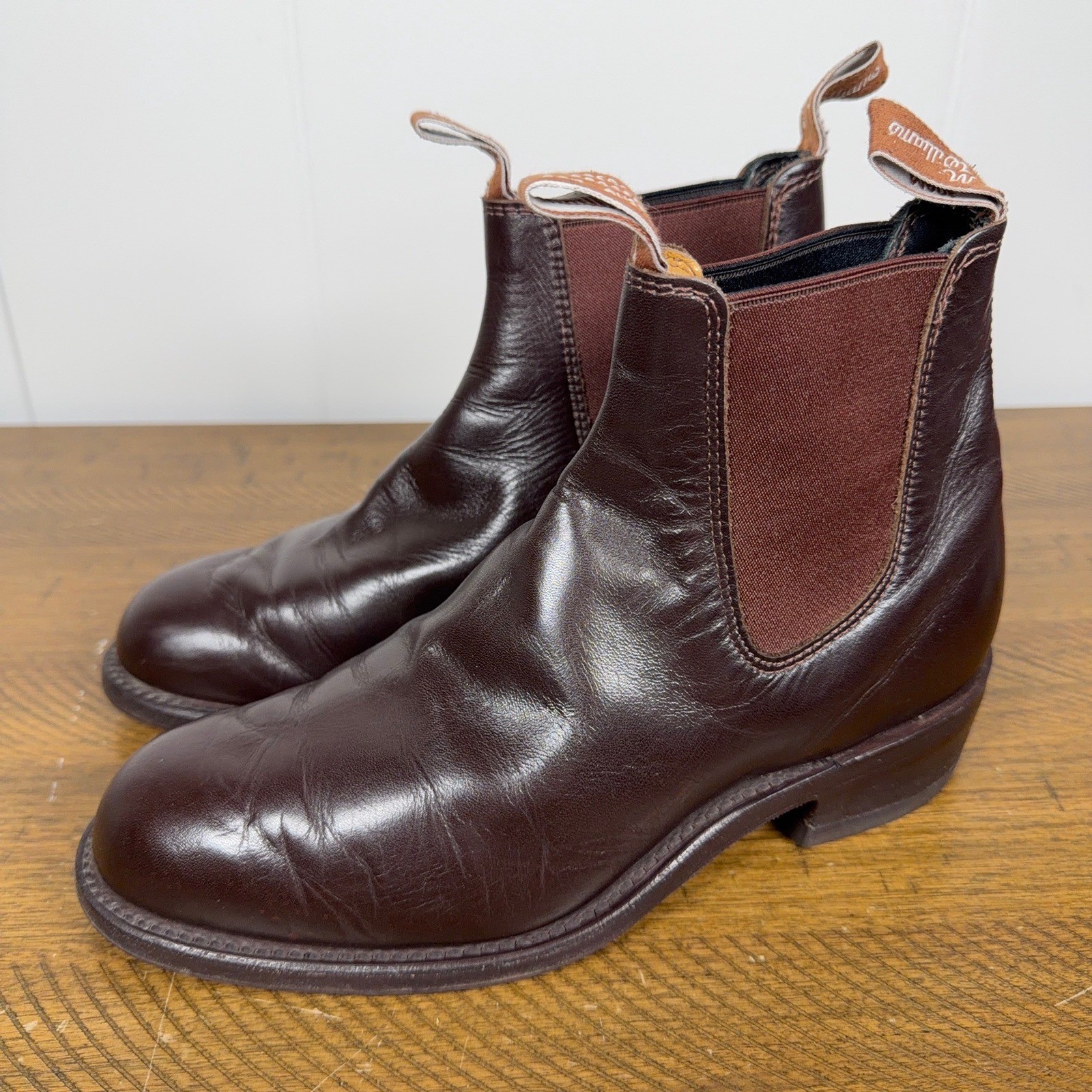 R.M. Williams Boots Mens 5.5 Brown Leather Chelsea Craftsman Western Outback