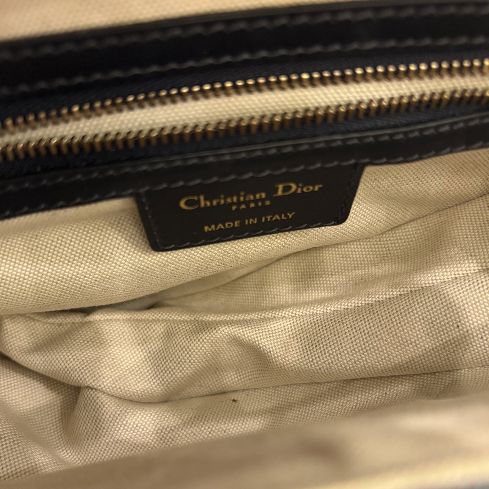 Dior Medium Saddle Bag Beige Navy Oblique (zh052626a3)