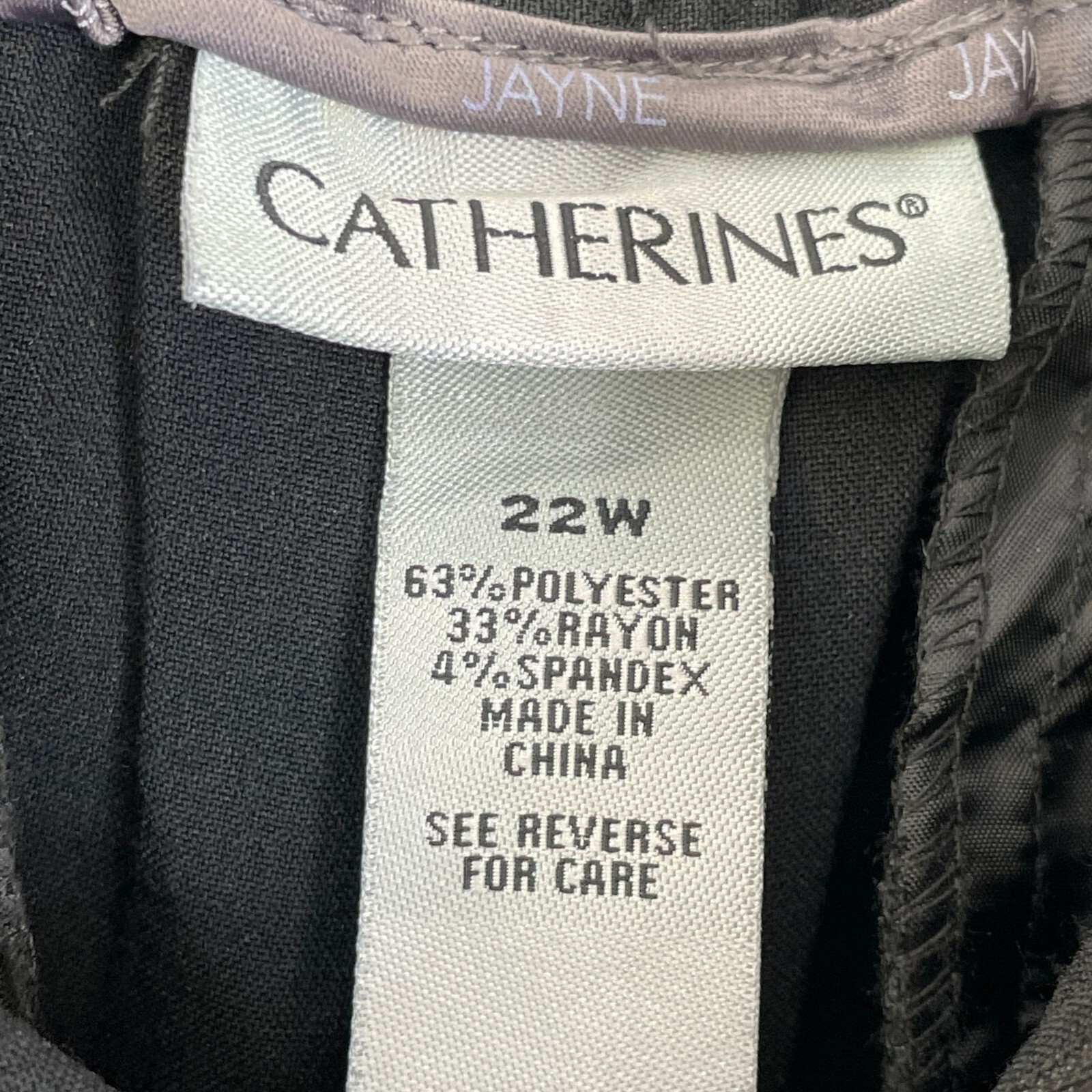 NEW Catherines Womens Plus 22W Jayne Pants Adjustable Side Tabs Black Trousers