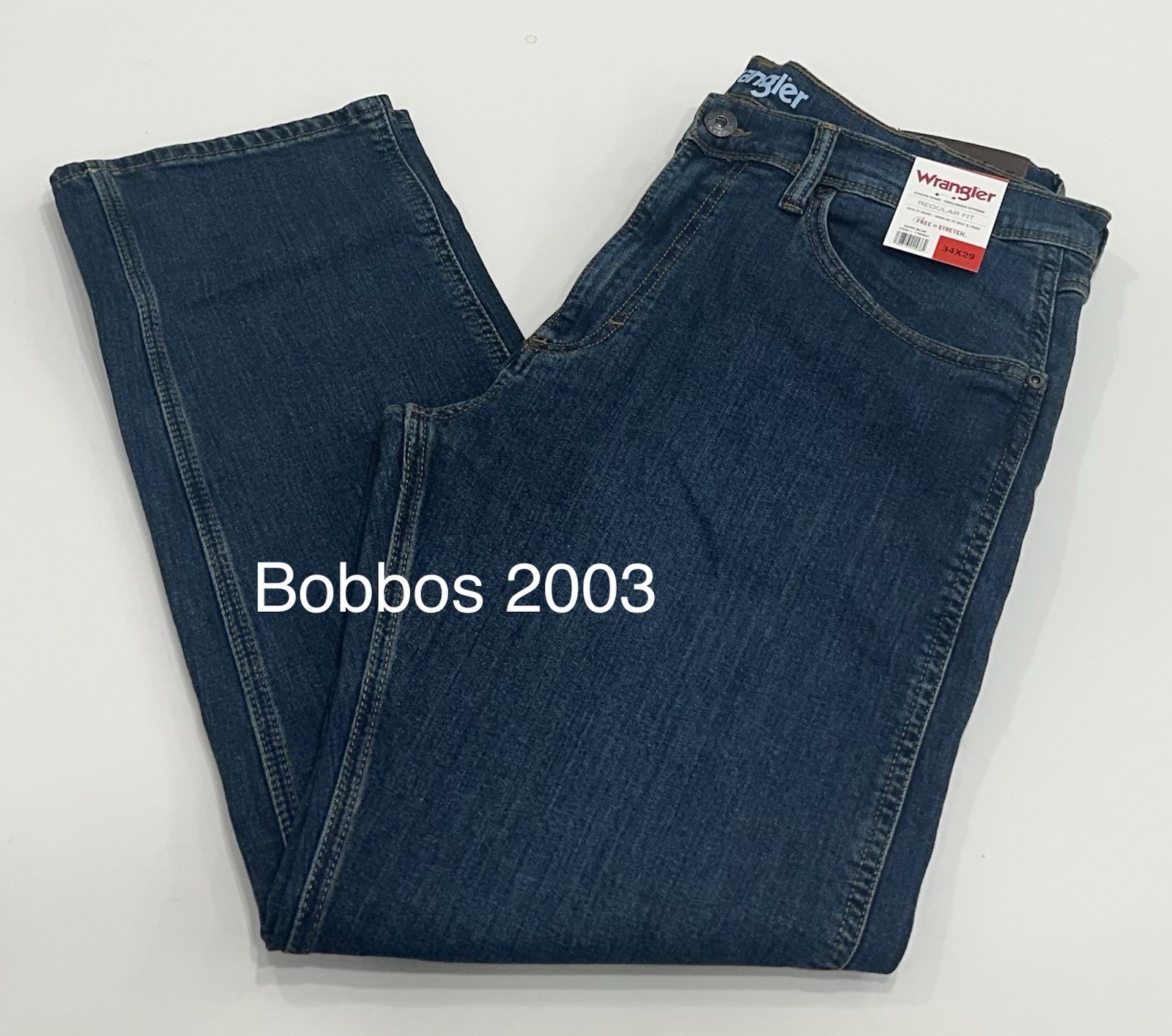 Wrangler Men’s Regular Fit Regular at Seat & Thigh Pants, Dark Blue, Size 34X29
