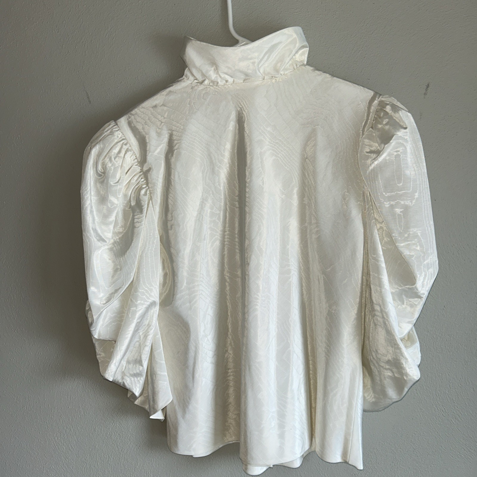 Madeleine Ivory blouse Gathered collar & sleeves Baumwolle Cotton US 16 Vintage